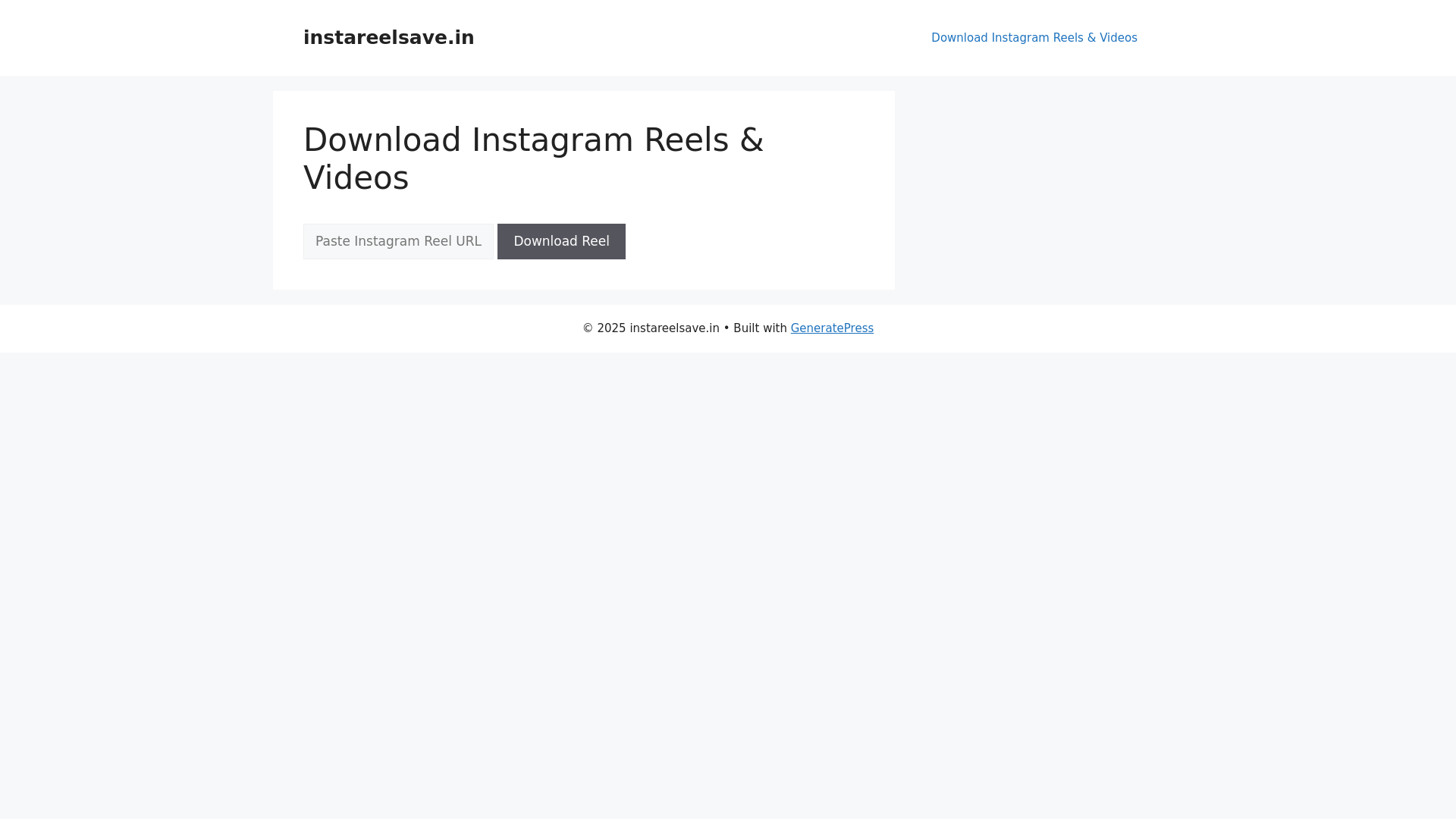website screenshot of https://instareelsave.in/