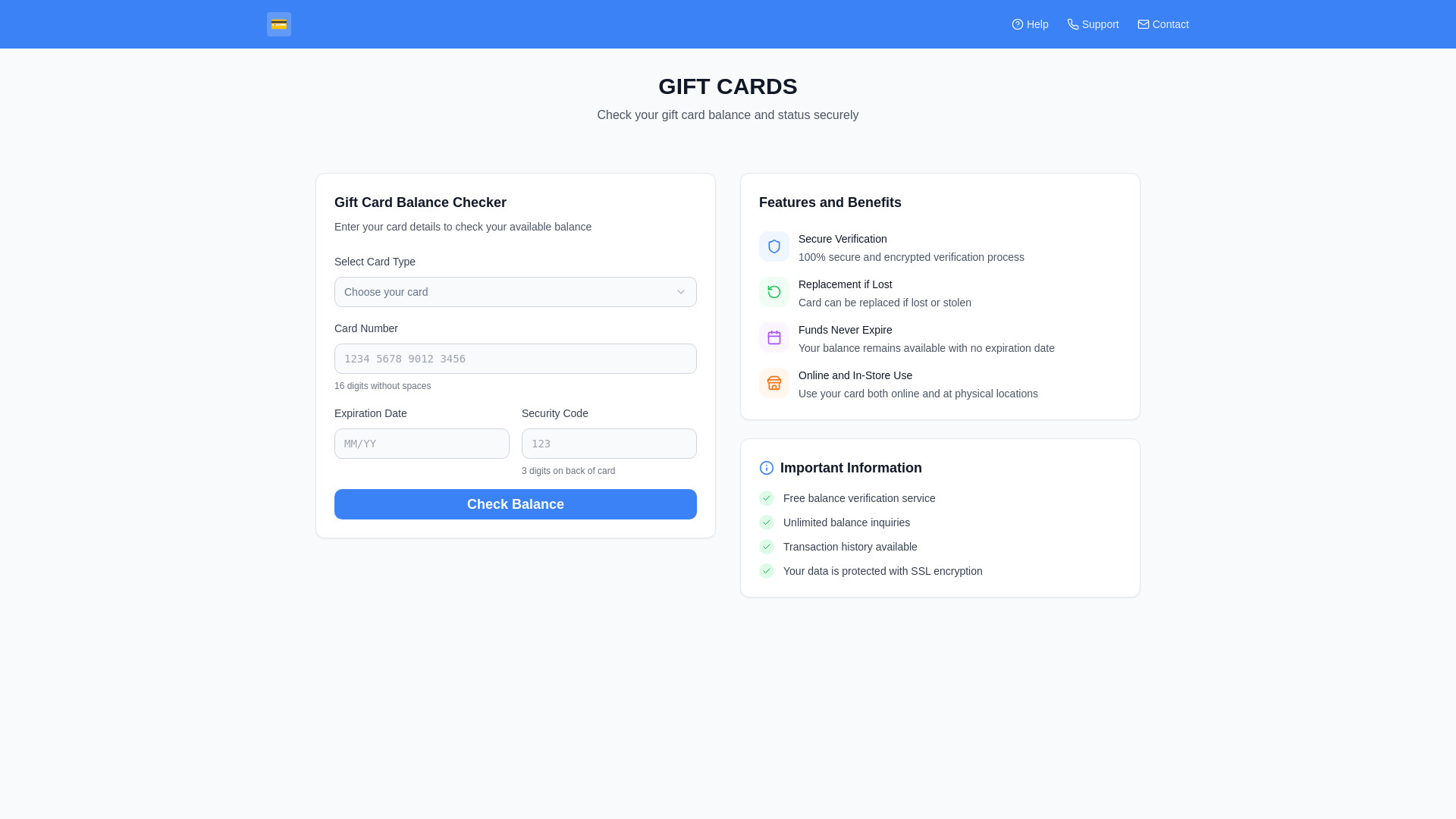 website screenshot of https://giftsonline-cards.com/