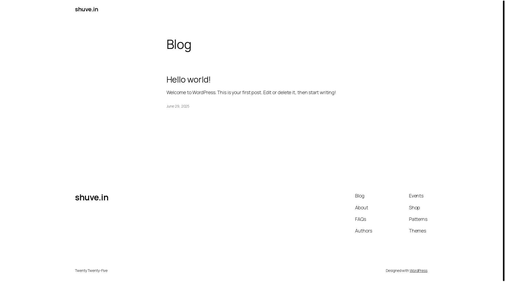website screenshot of https://shuve.in/