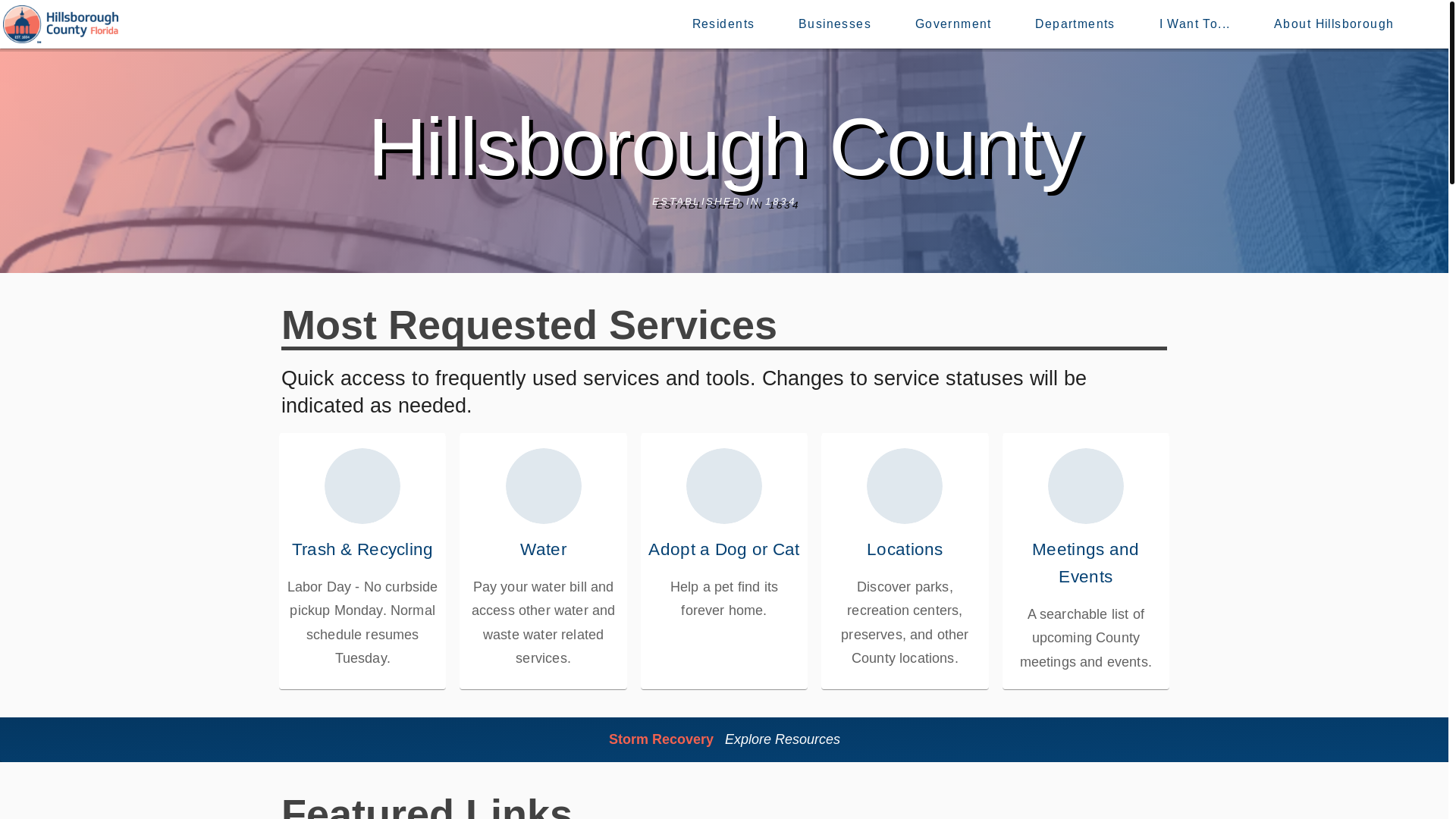 website screenshot of https://hcfl.gov/