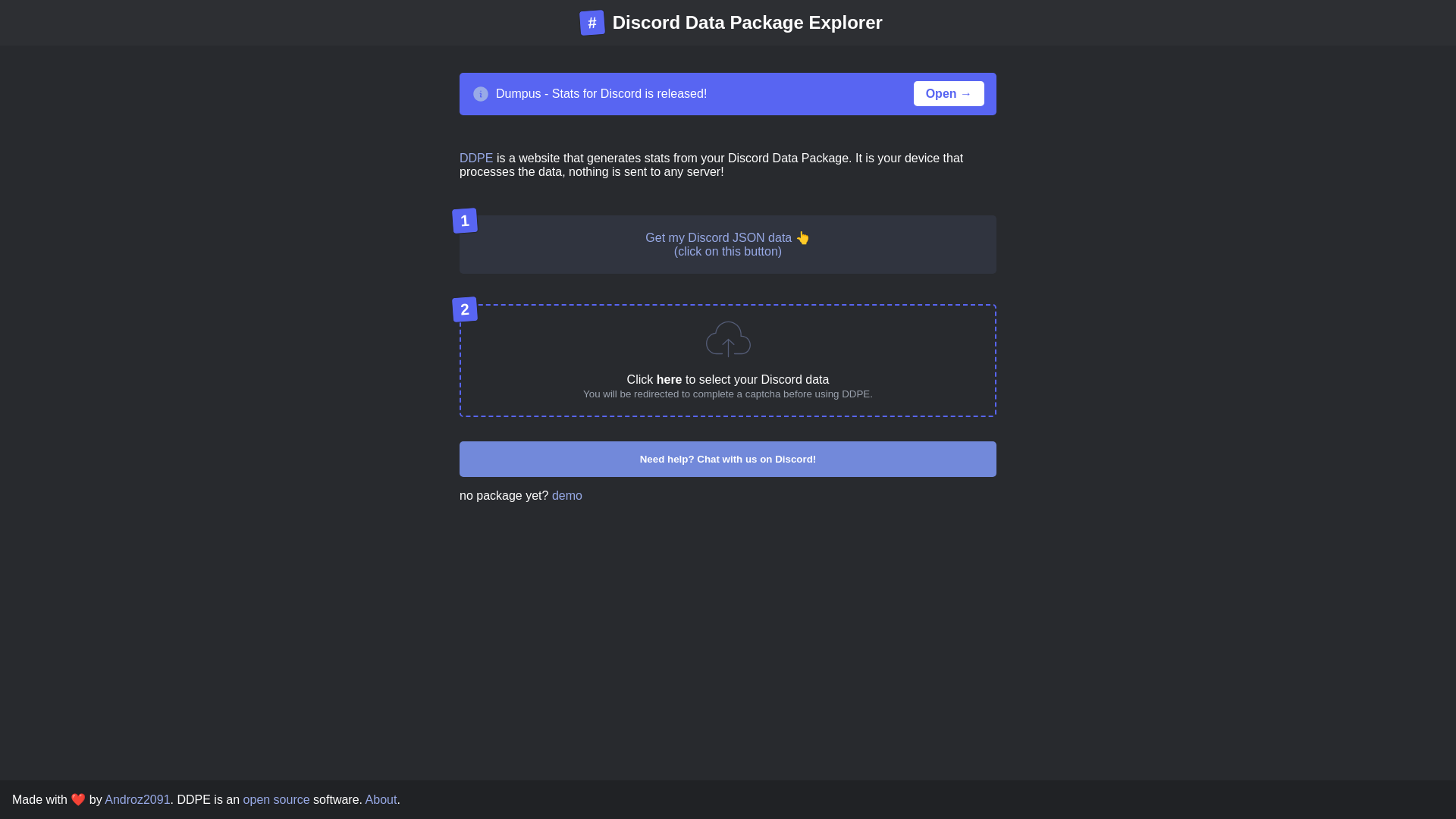 website screenshot of https://discord-data-package-explorer.pages.dev/