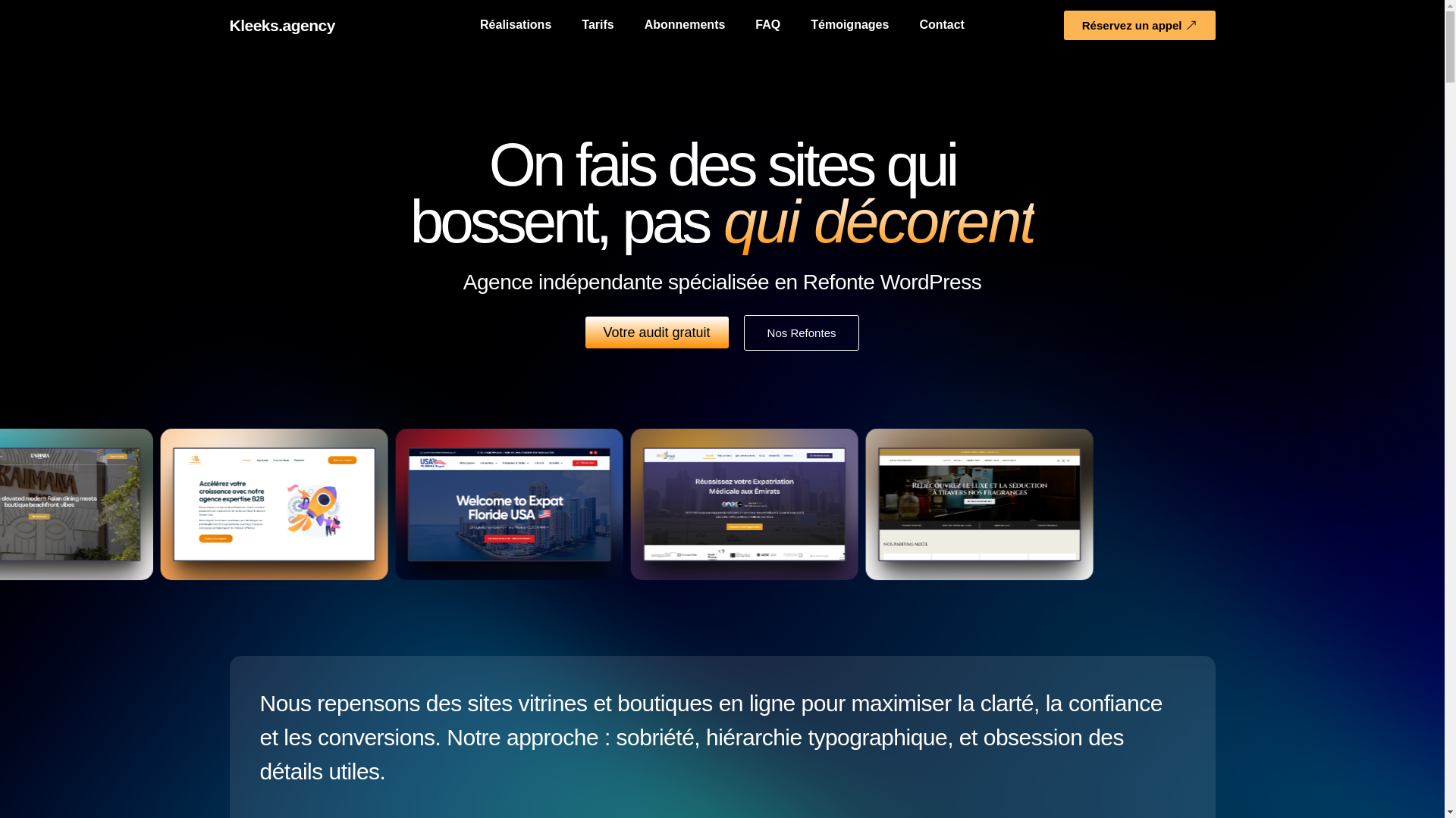 website screenshot of https://kleeksagency.com/