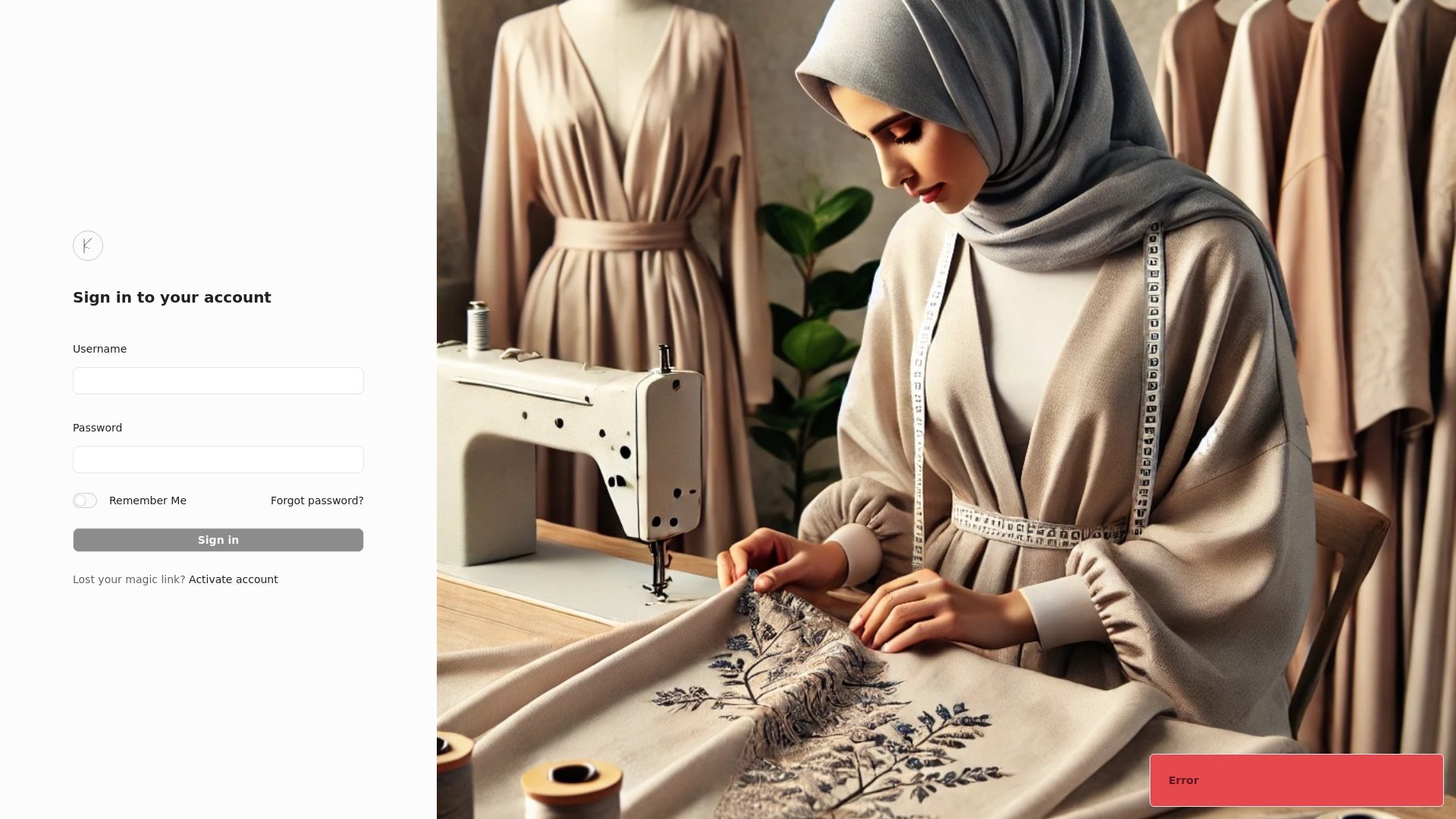 website screenshot of https://kaftanista-admin.pages.dev/