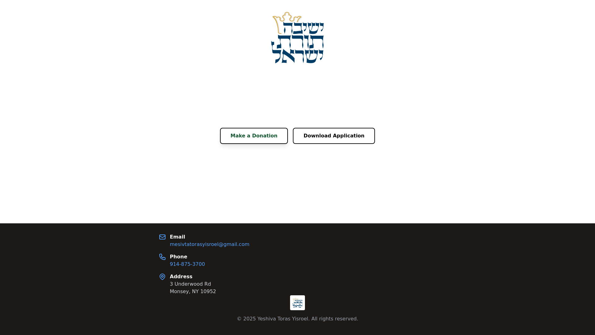 website screenshot of https://yeshivatorasyisroel.com/