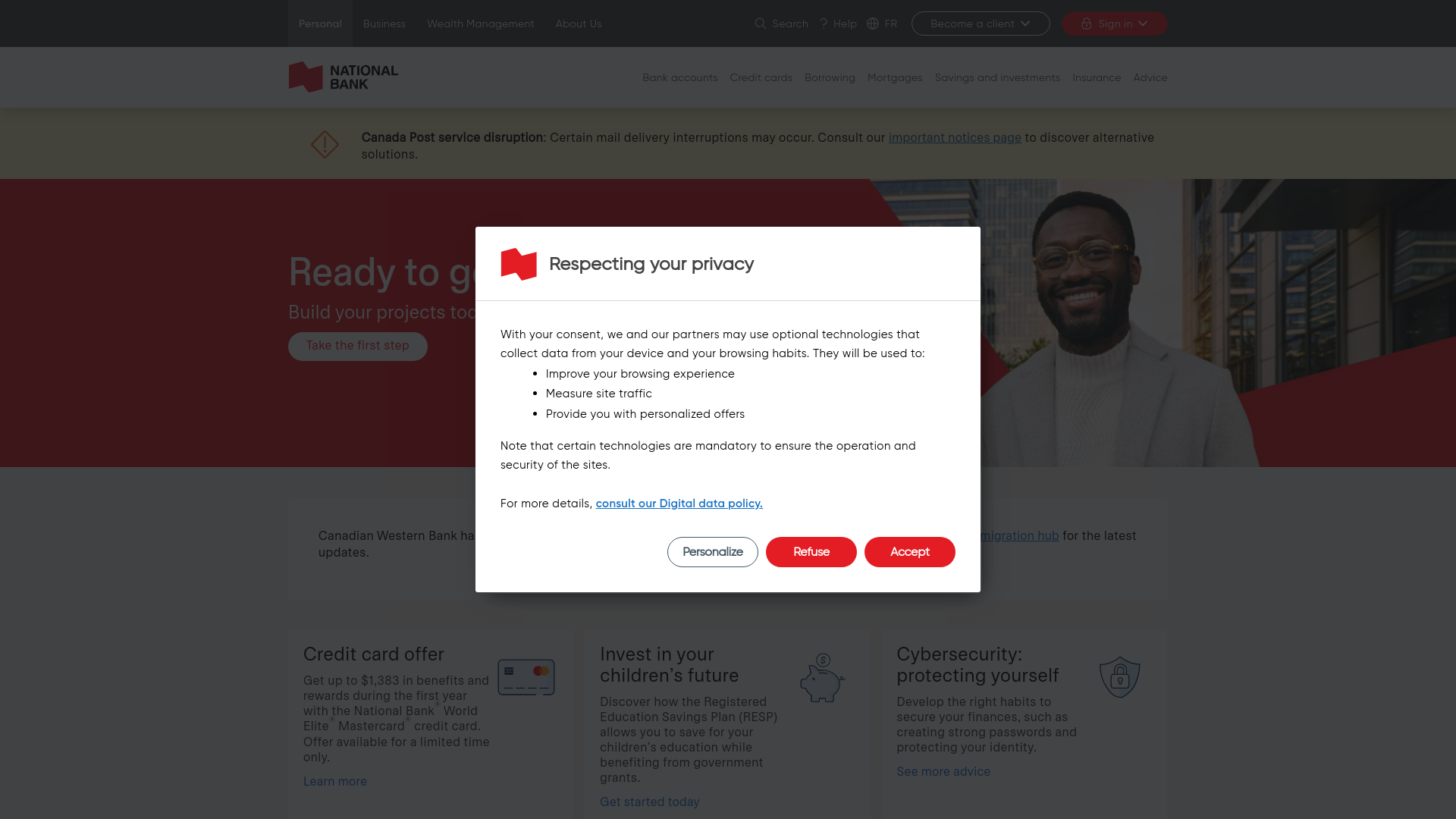 website screenshot of https://nbc.ca/