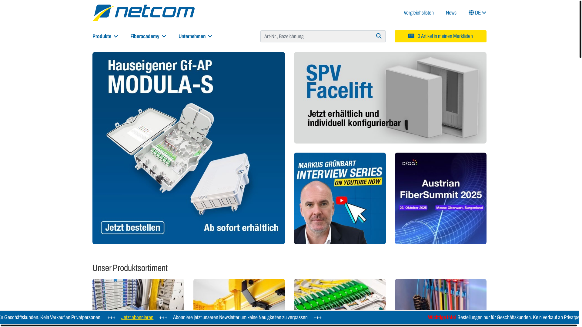 website screenshot of https://netcomgroup.at/