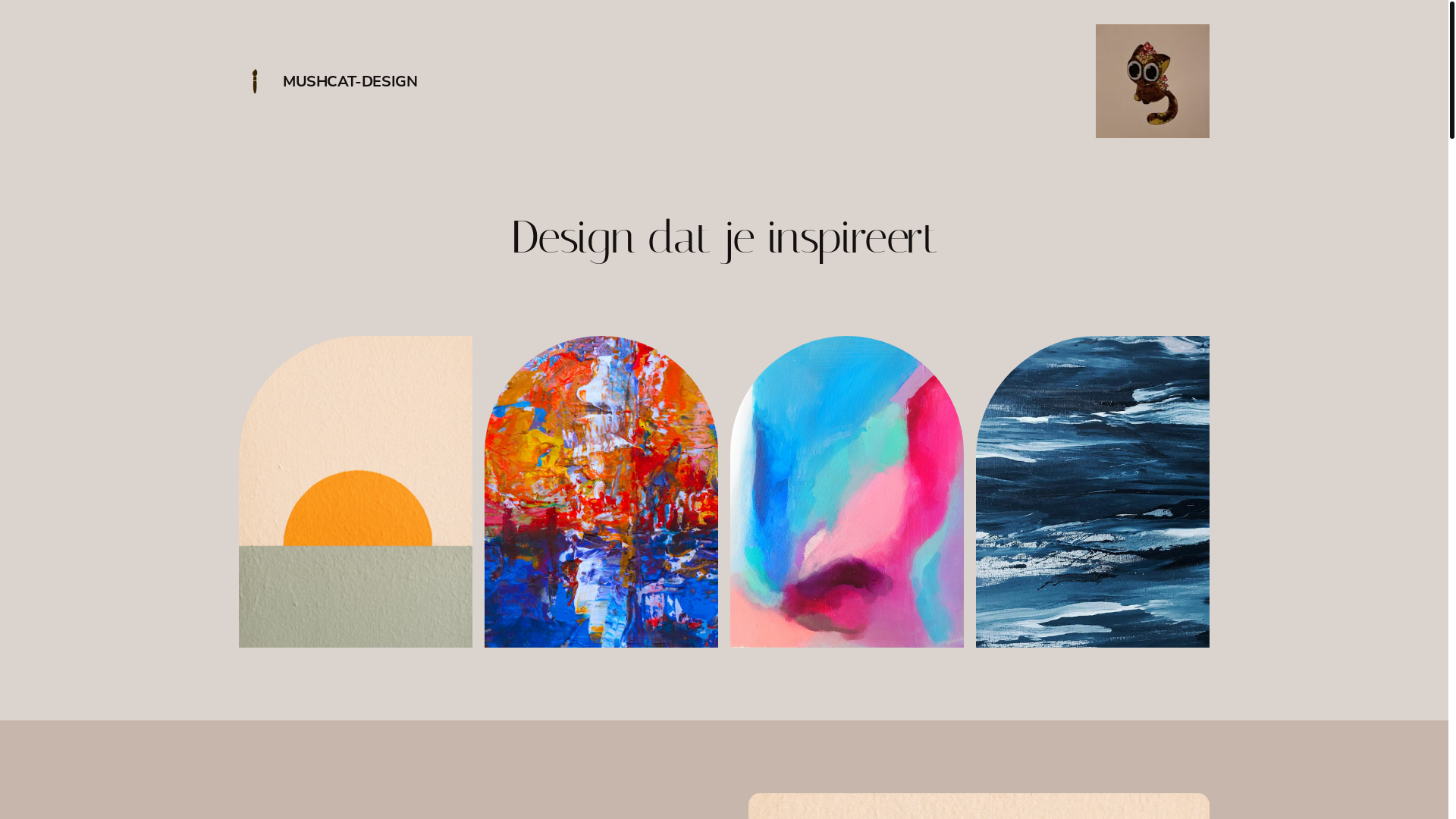 website screenshot of https://mushcat-design.com/
