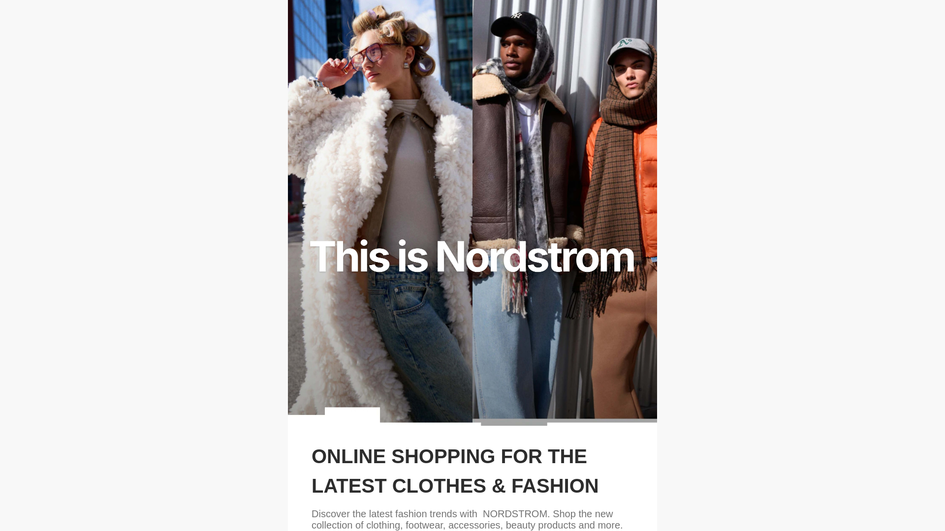 website screenshot of https://nordstrom-evaluating.net/
