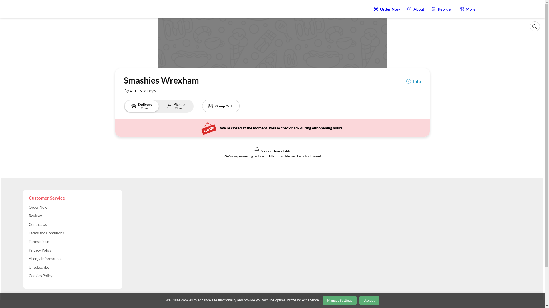 website screenshot of https://smashieswrexham.com/