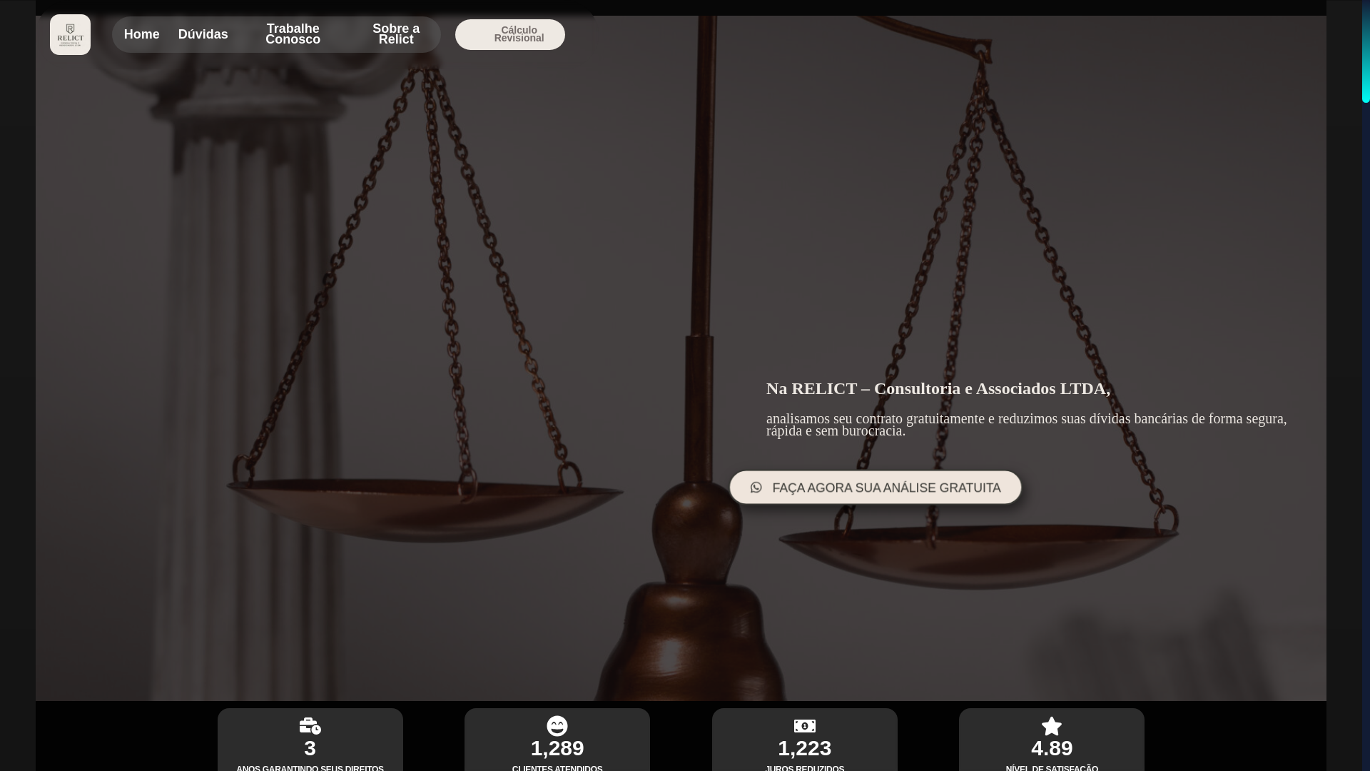 website screenshot of https://relict.com.br/