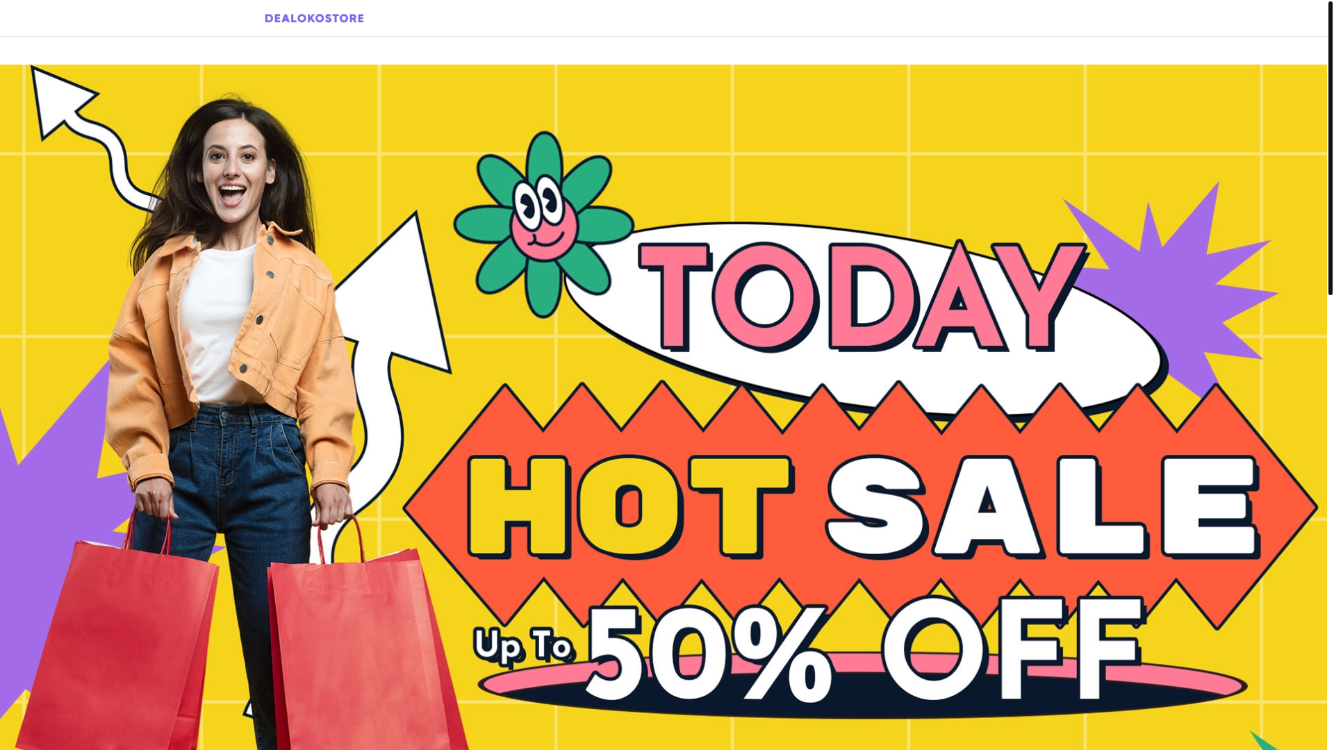 website screenshot of https://dealokostore.com/