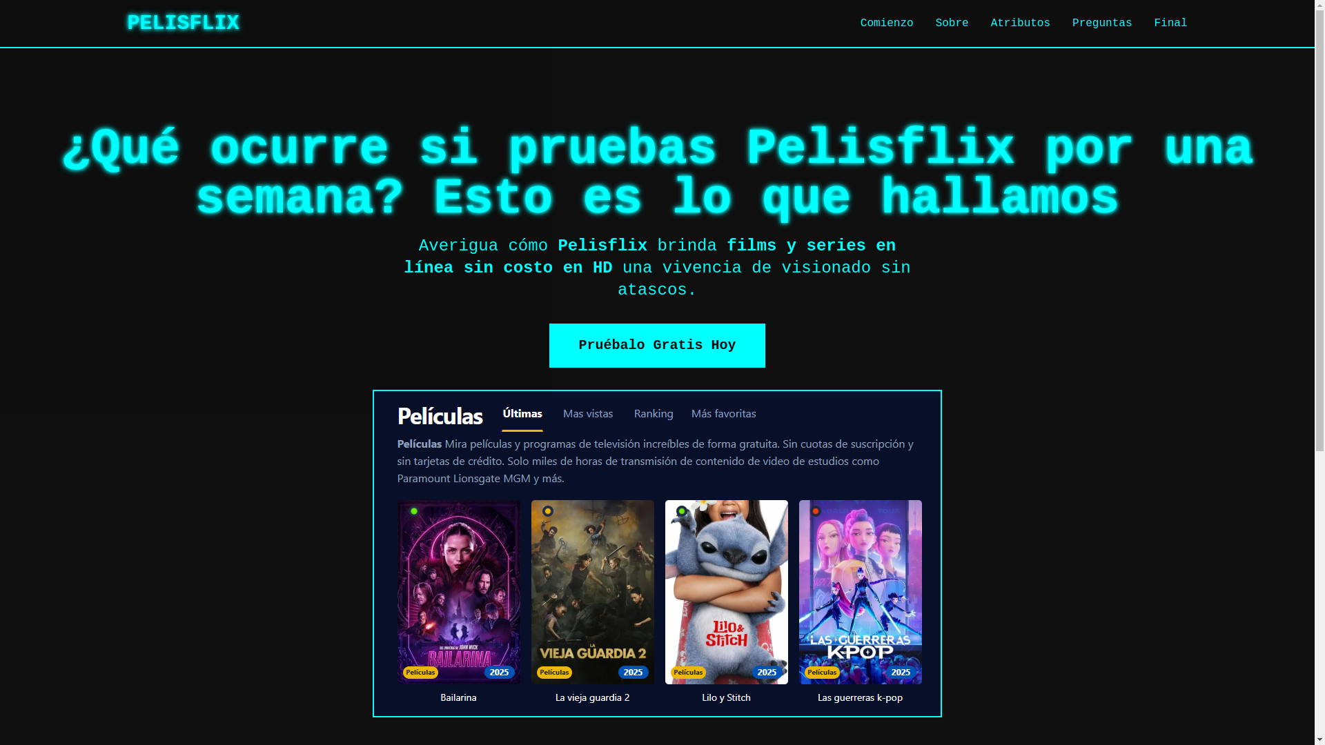 website screenshot of https://pelisflix-cyik.pages.dev/