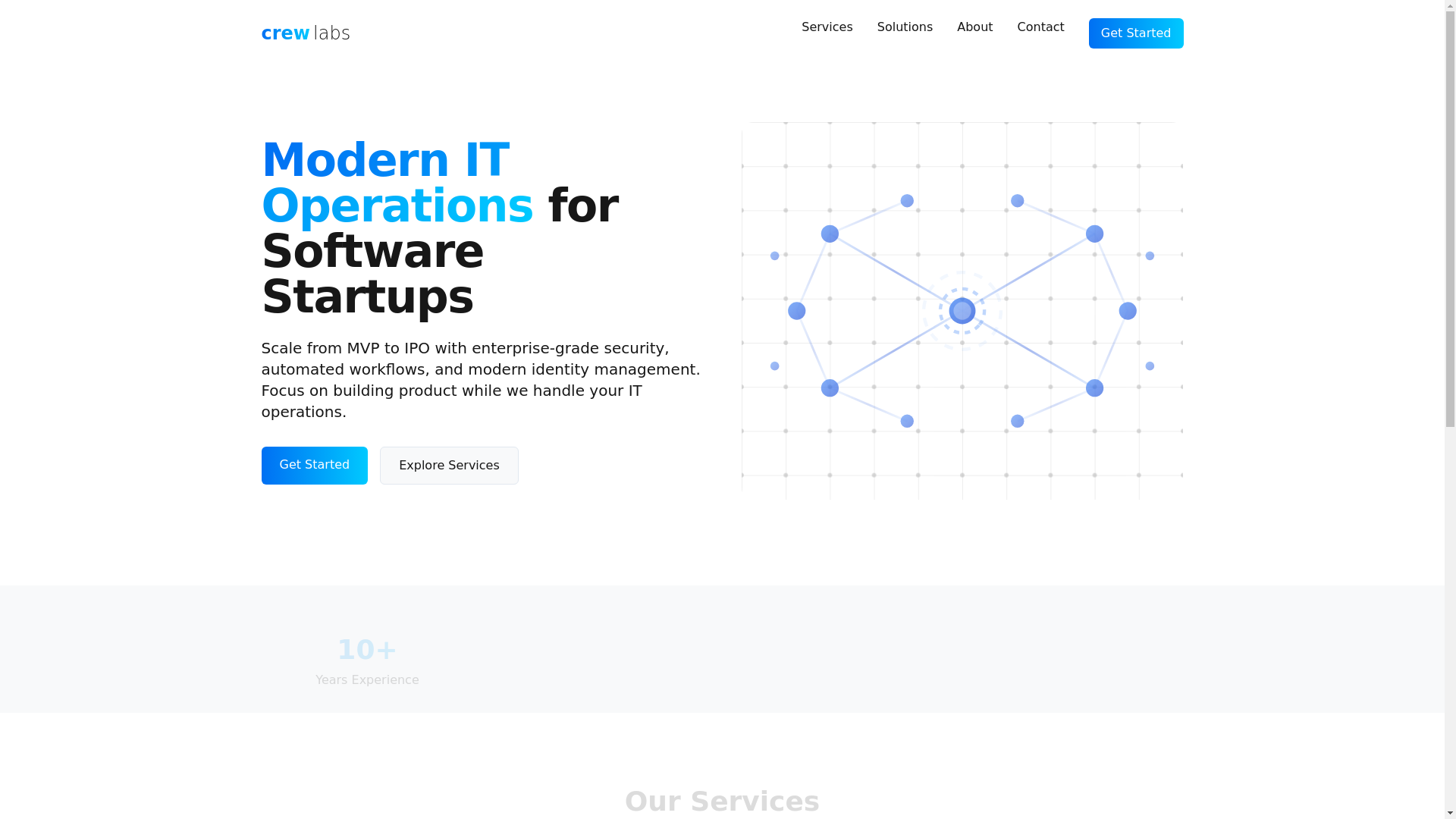 website screenshot of https://crew-labs.io/