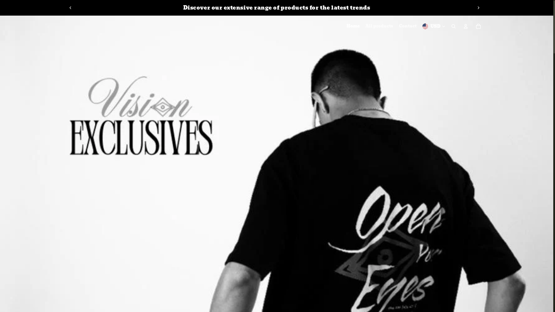 website screenshot of https://visionexclusives.shop/