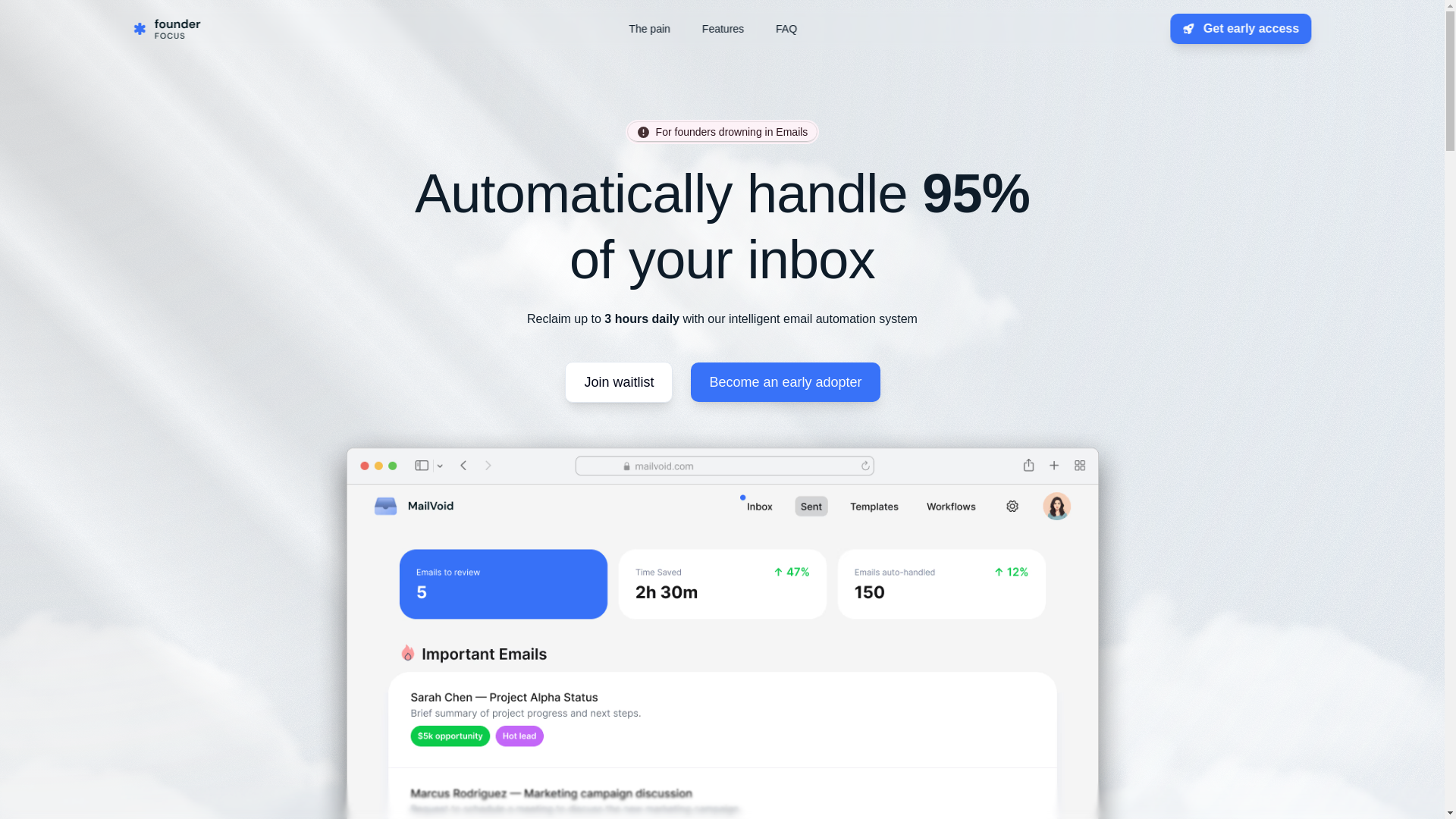 website screenshot of https://founderfocus-landing.pages.dev/