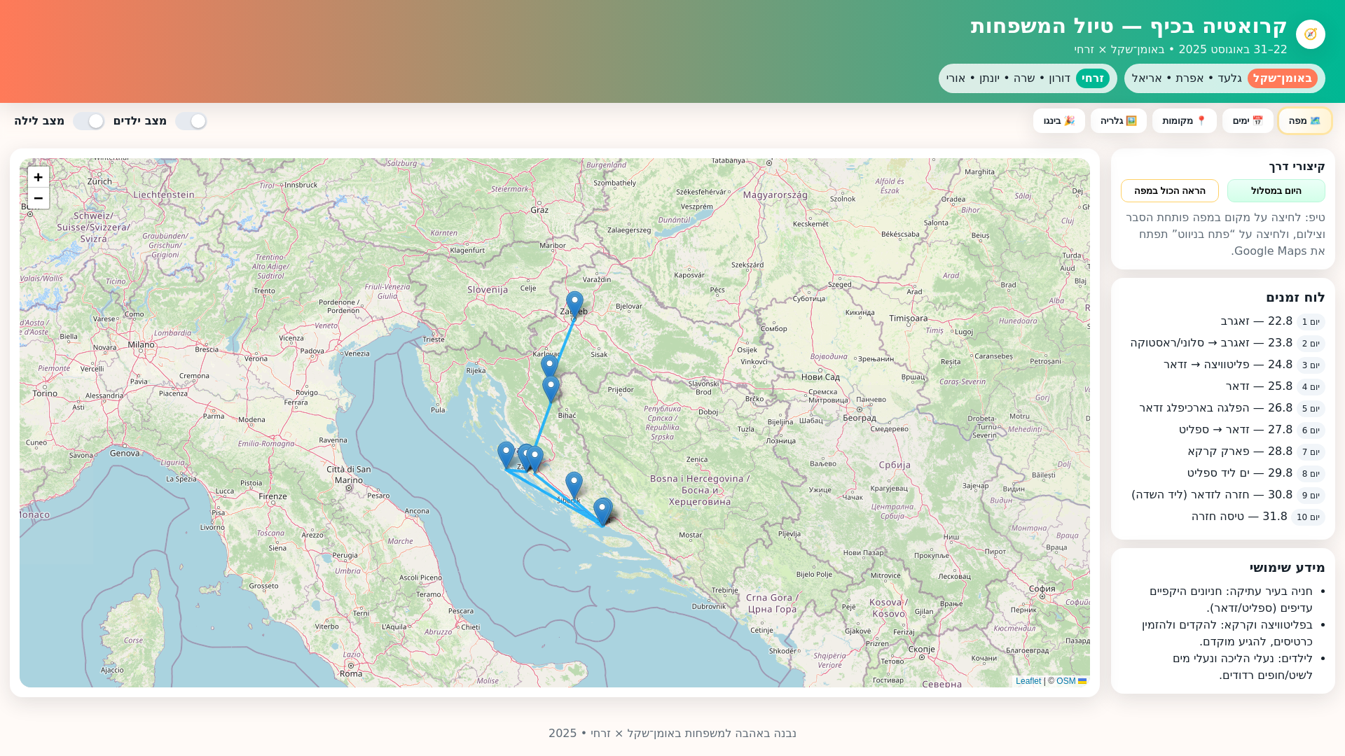 website screenshot of https://croatia-family-trip.pages.dev/