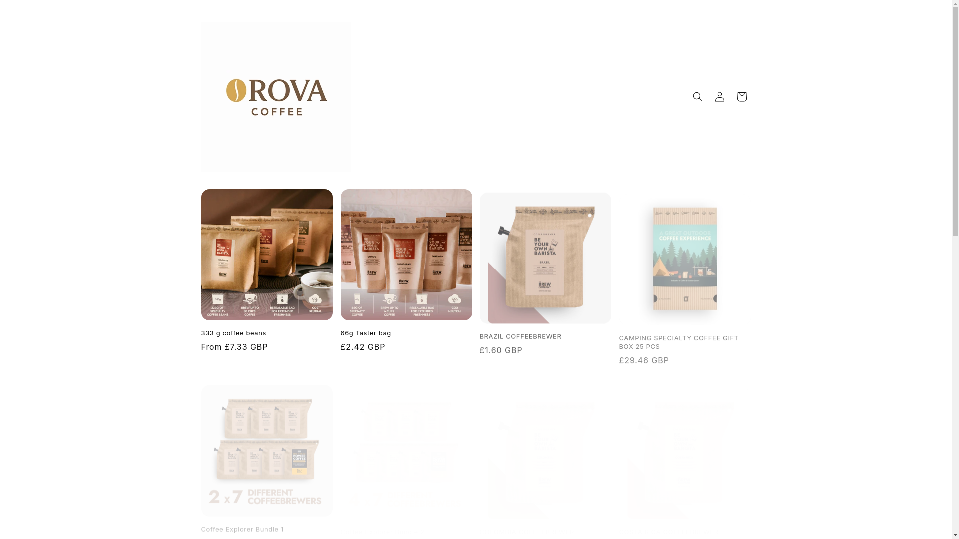 website screenshot of https://orovacoffee.com/