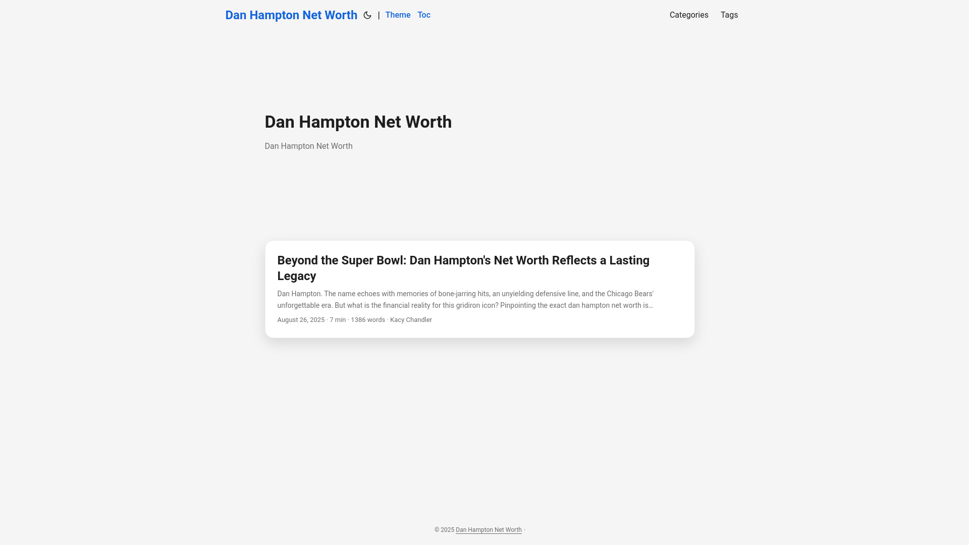 website screenshot of https://dan-hampton-net-worth.pages.dev/