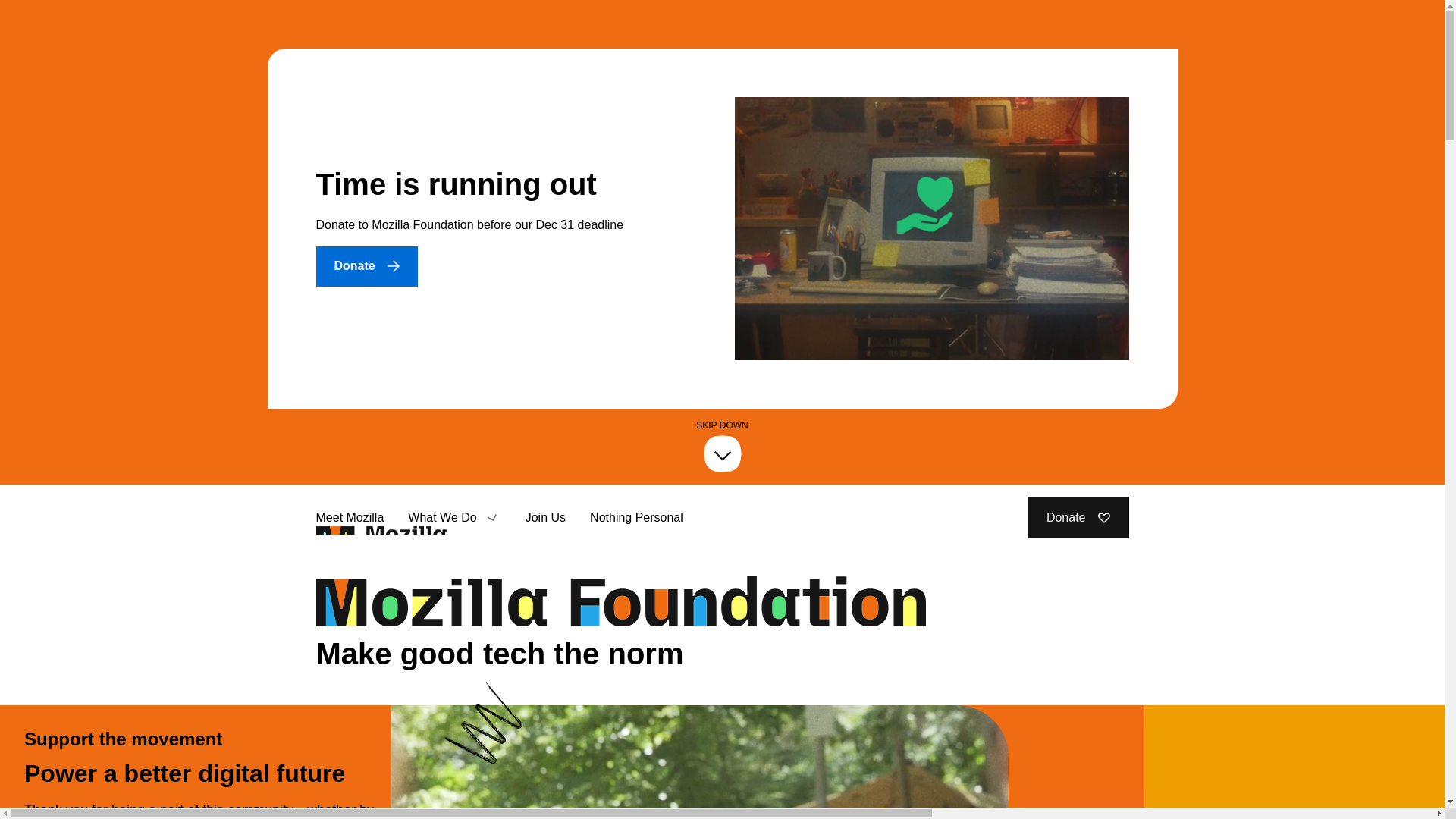 website screenshot of https://mozillafoundation.org/