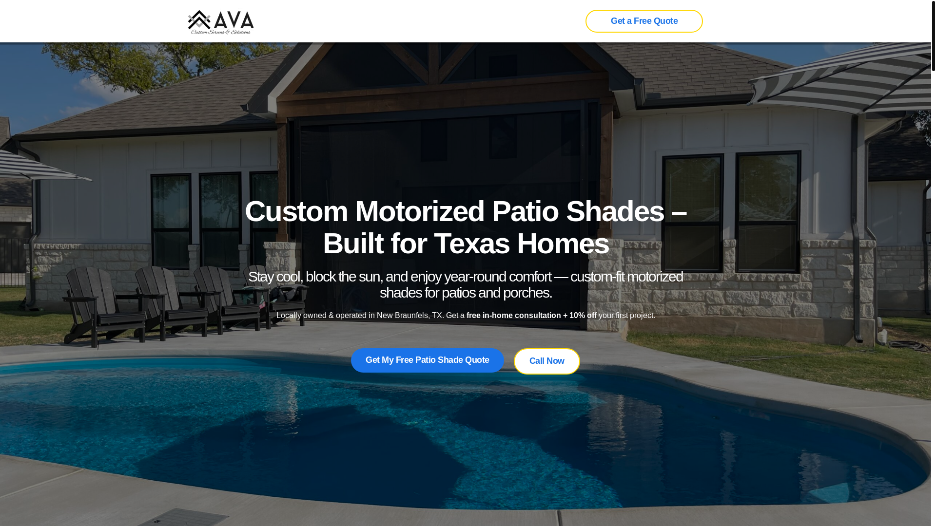 website screenshot of https://avacustomscreens.com/