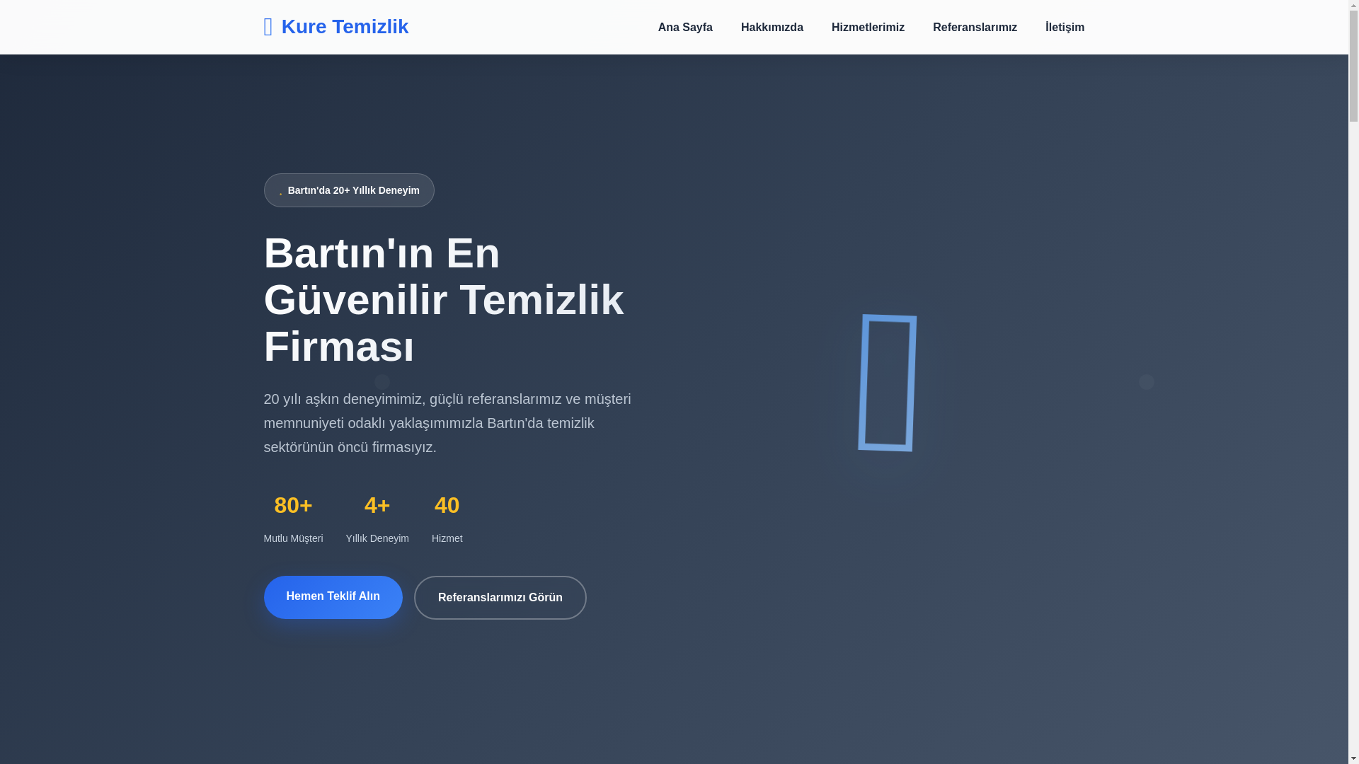 website screenshot of https://kuretemizlik.com/