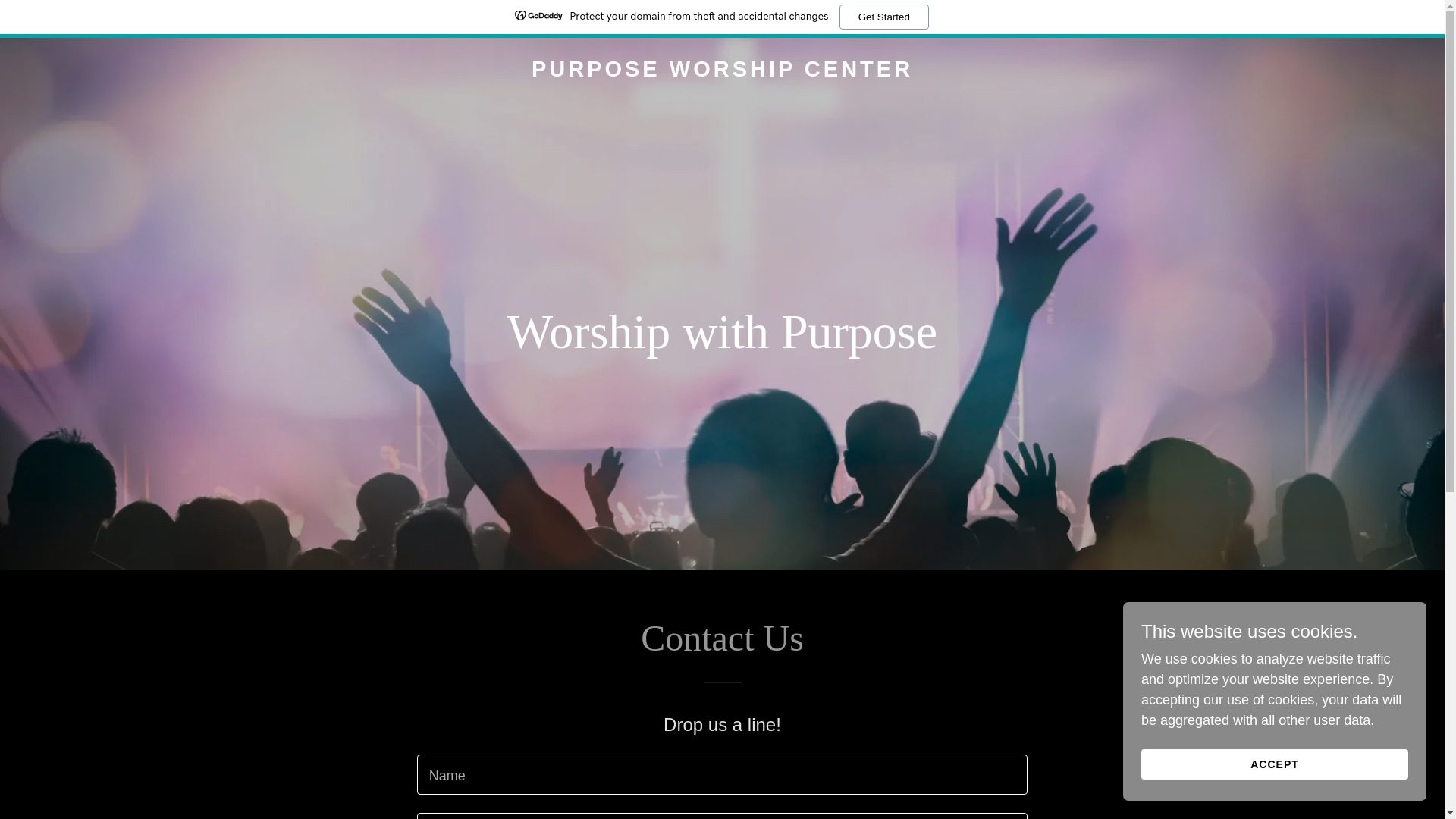 website screenshot of https://purposeworshipcenter.org/