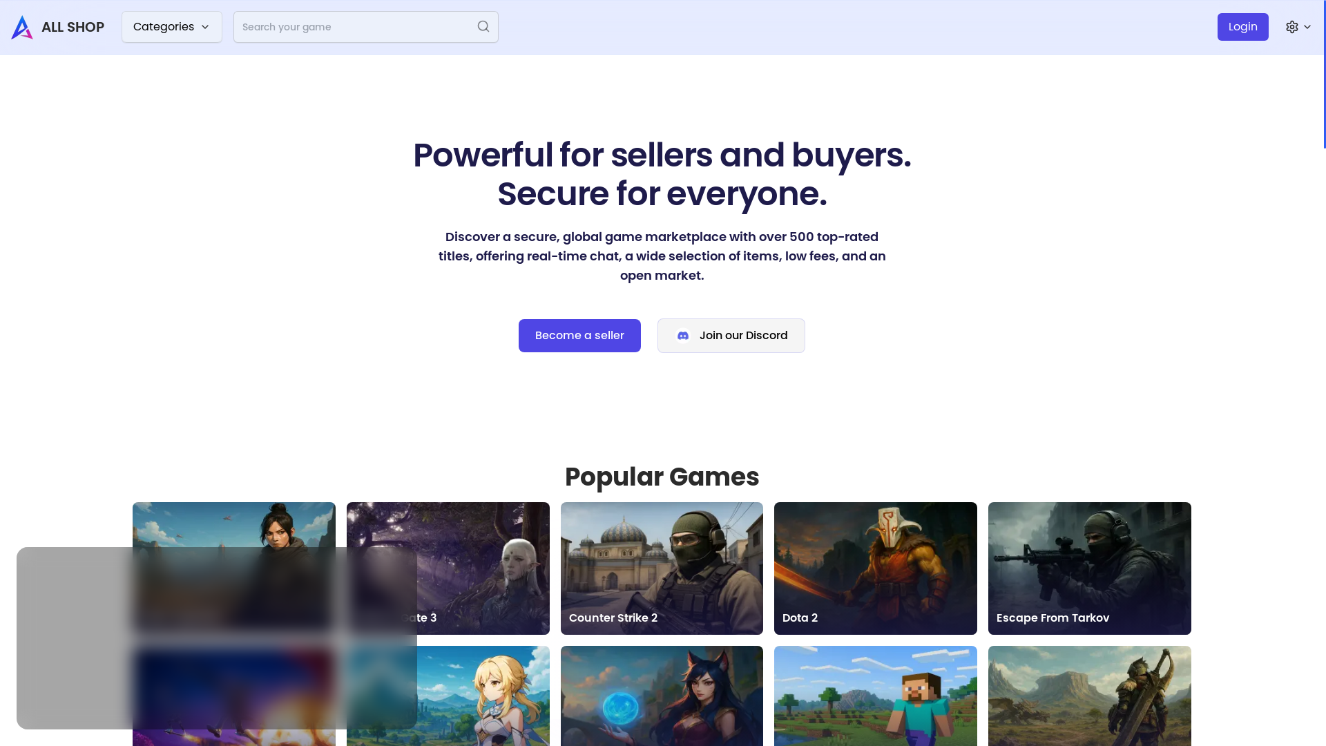 website screenshot of https://gamesstore.win/