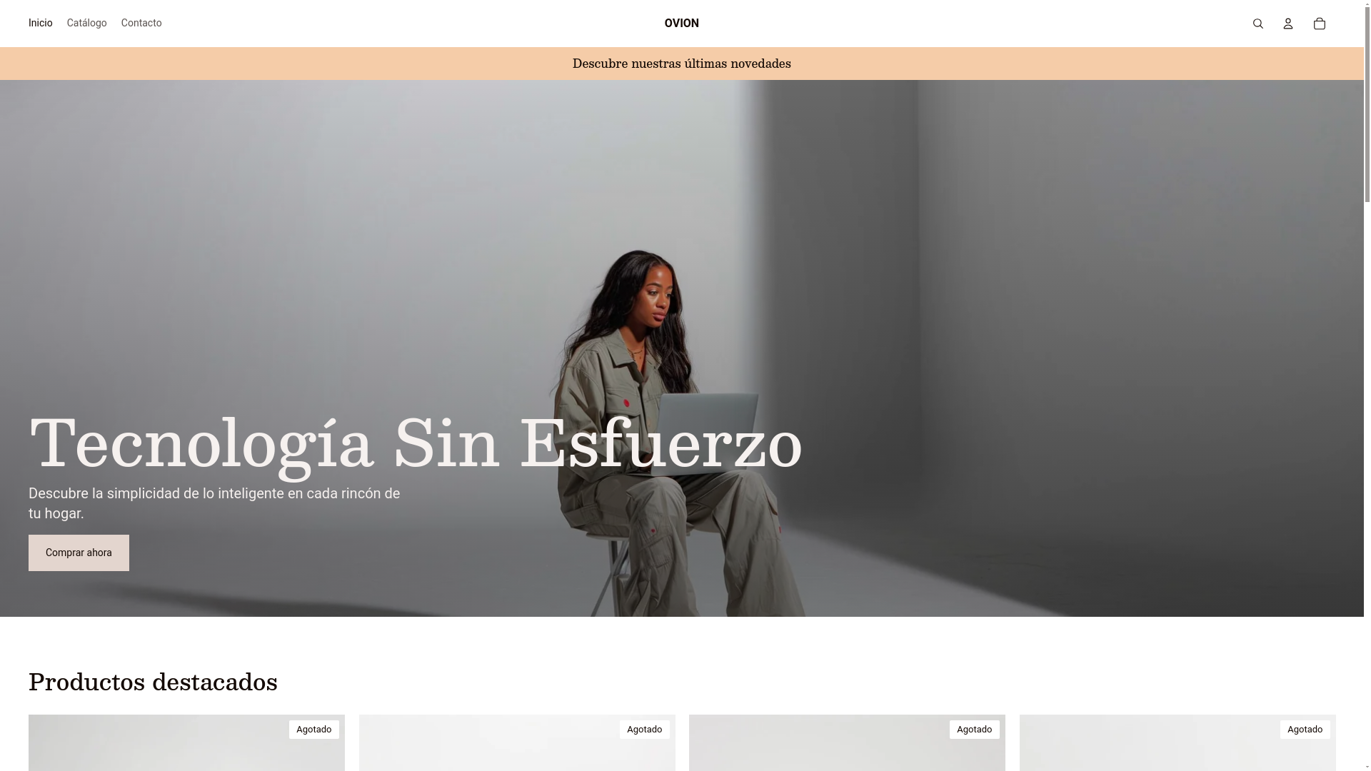 website screenshot of https://ovionstore.com/