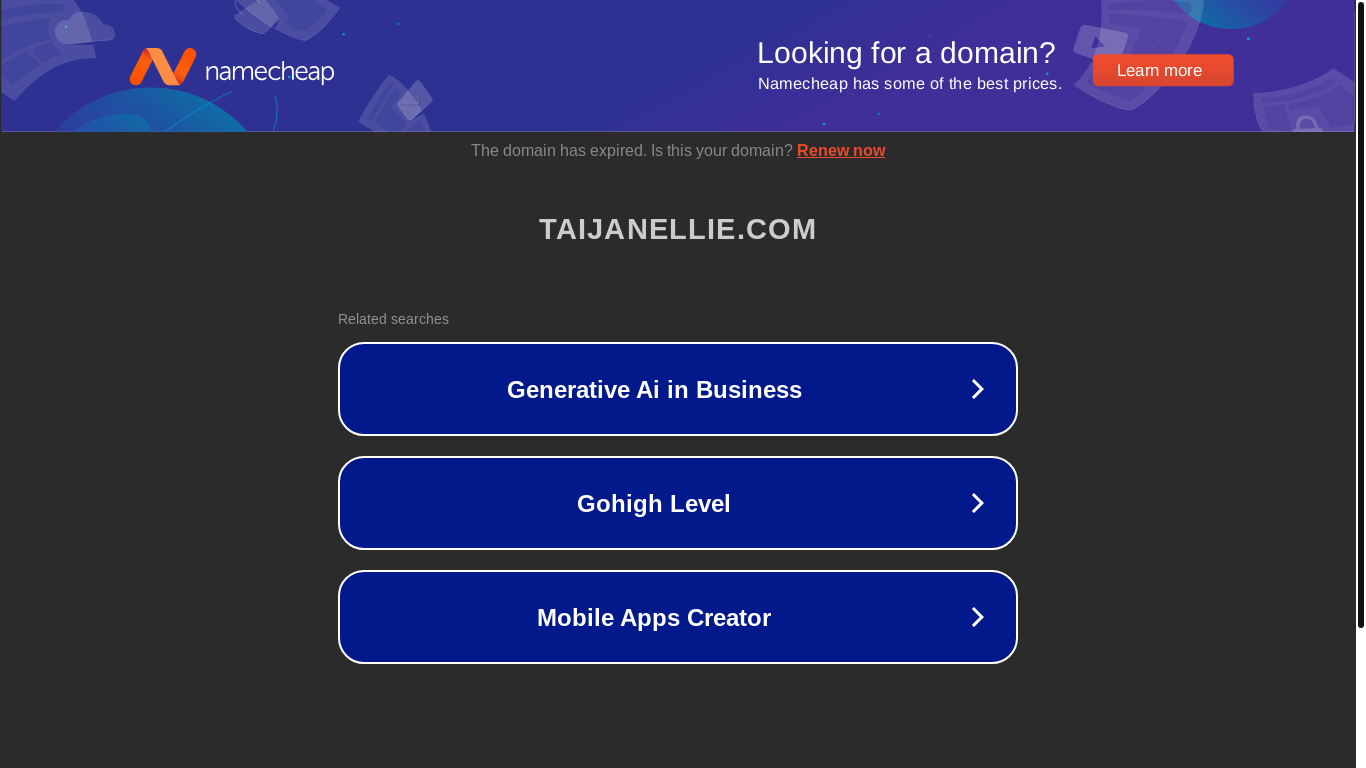website screenshot of https://taijanellie.com/