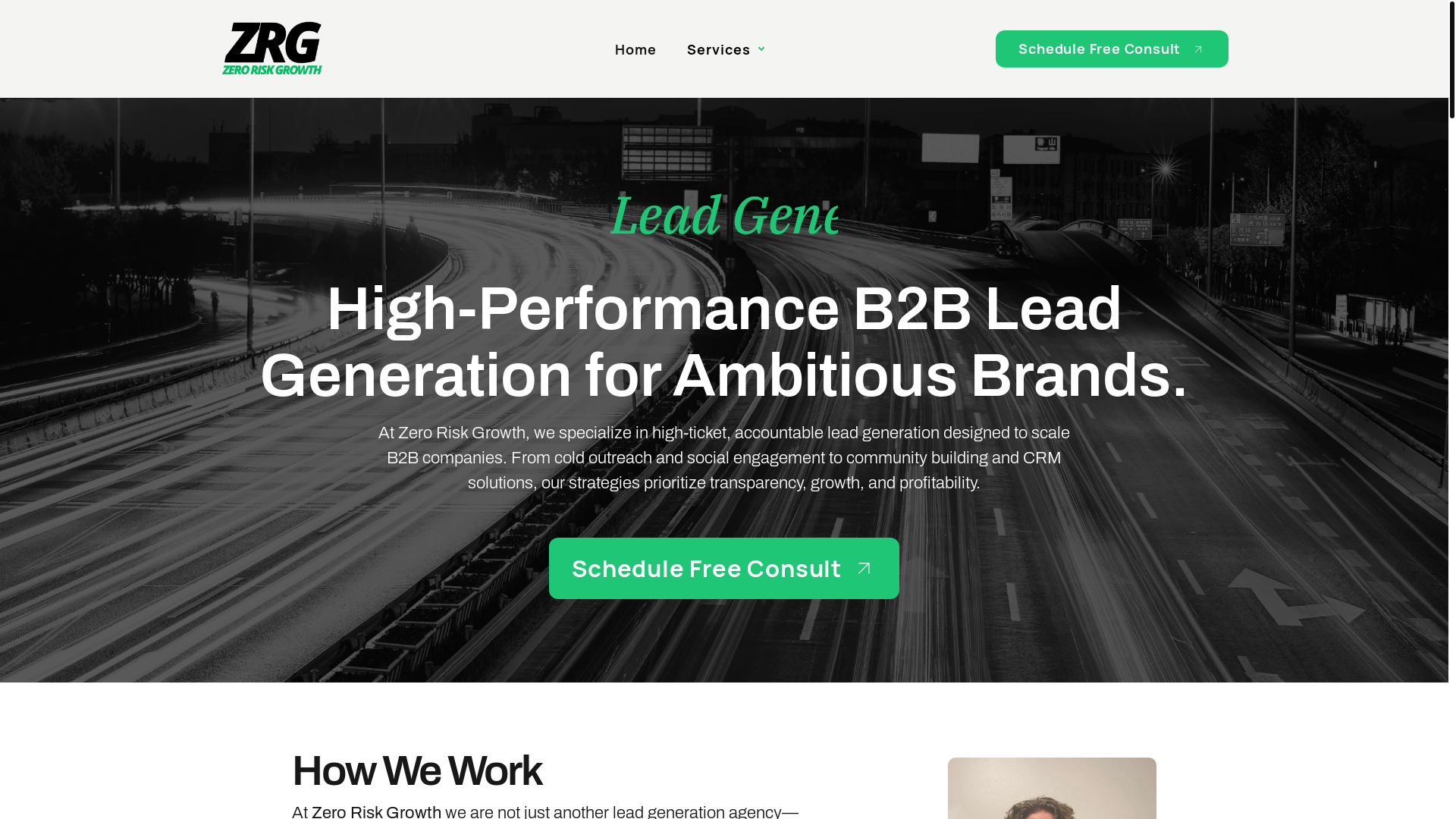 website screenshot of https://zeroriskgrowthacceleratorhub.com/