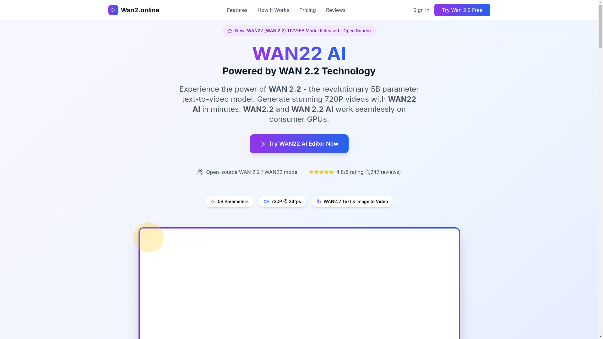 website screenshot of https://wan22.pages.dev/