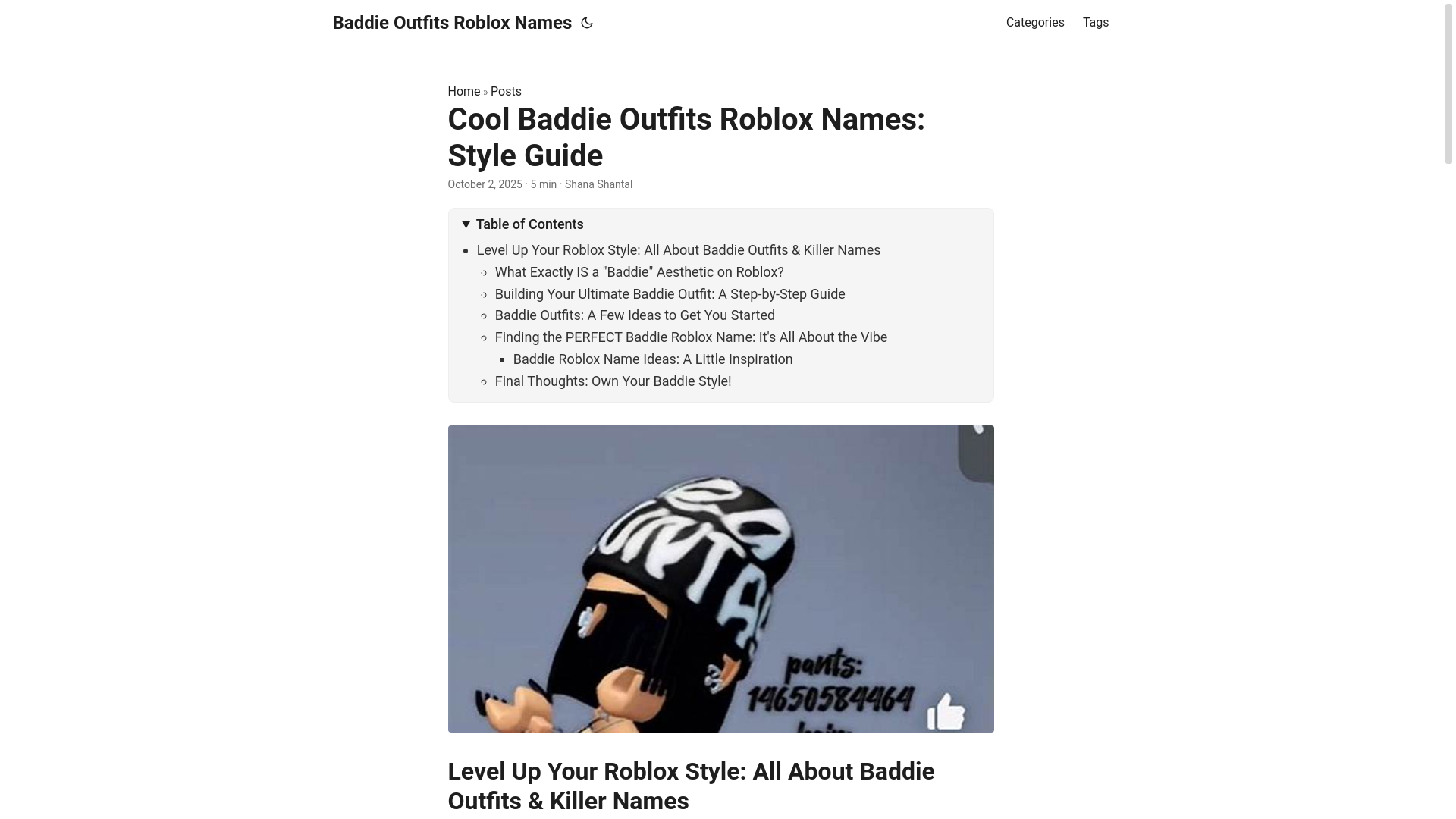 website screenshot of https://baddie-outfits-roblox-names.pages.dev/
