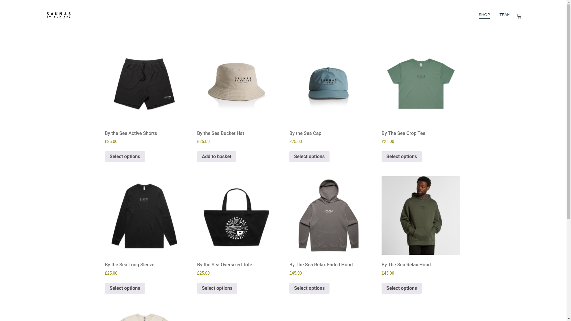 website screenshot of https://saunabytheseashop.com/