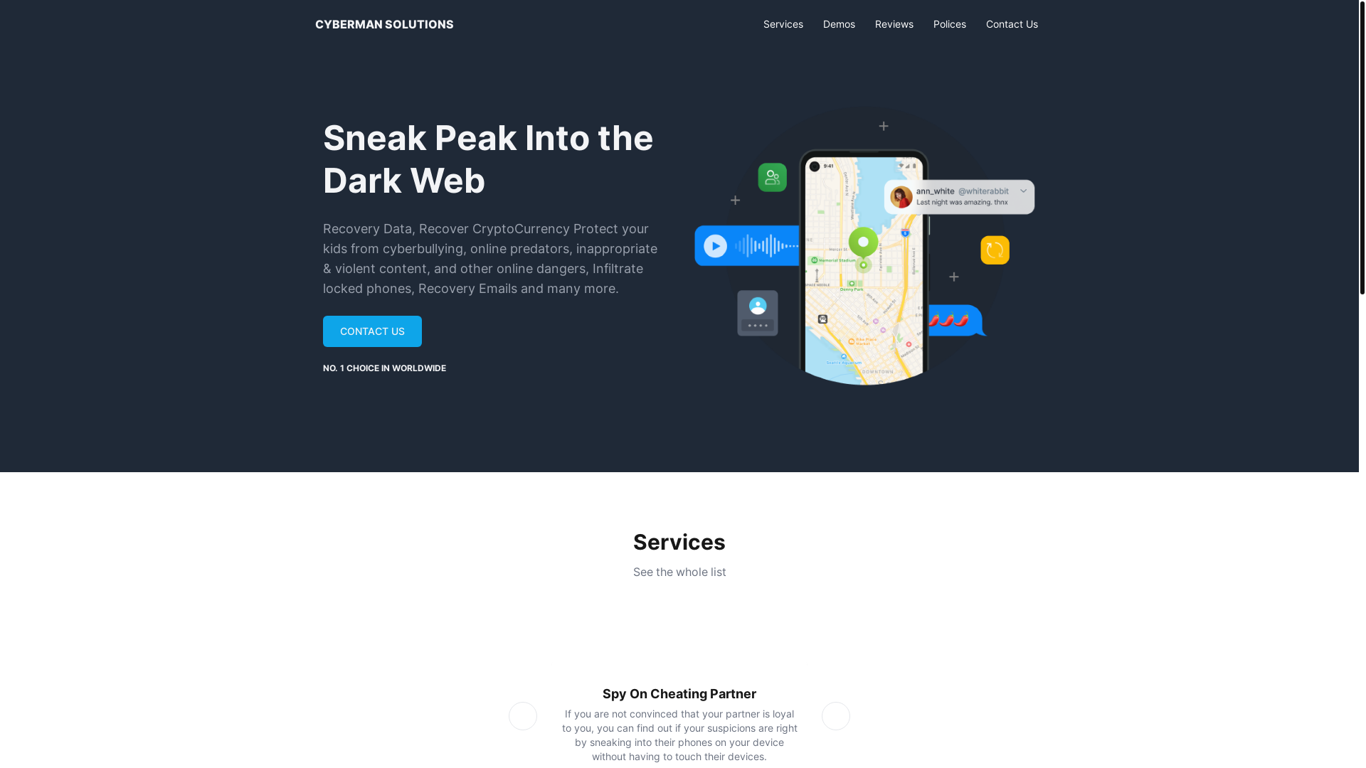 website screenshot of https://cybermansolutions.pages.dev/