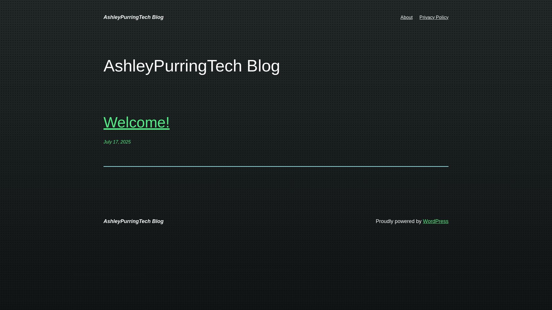 website screenshot of https://ashleypurringtech.com/