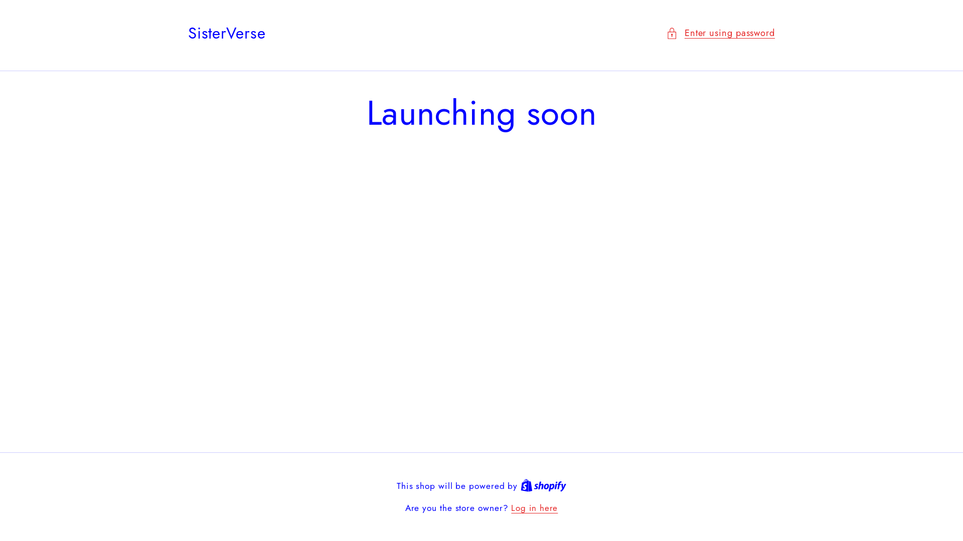 website screenshot of https://sisterverse.co.uk/