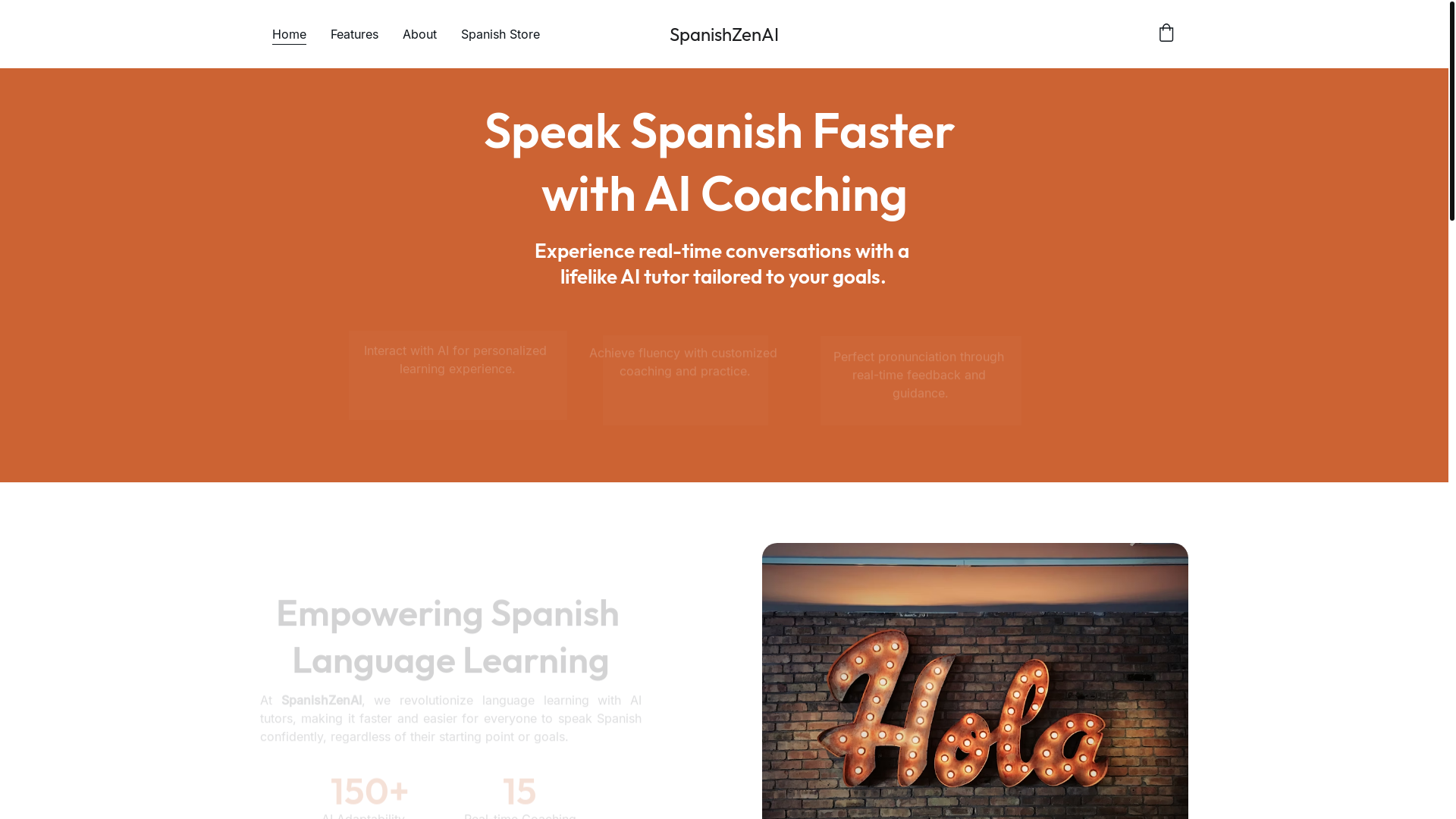 website screenshot of https://spanishzenai.com/