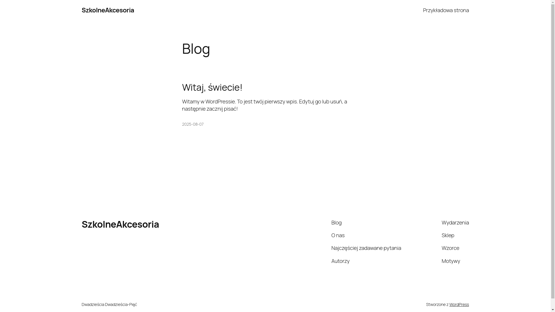 website screenshot of https://szkolneakcesoria.pl/