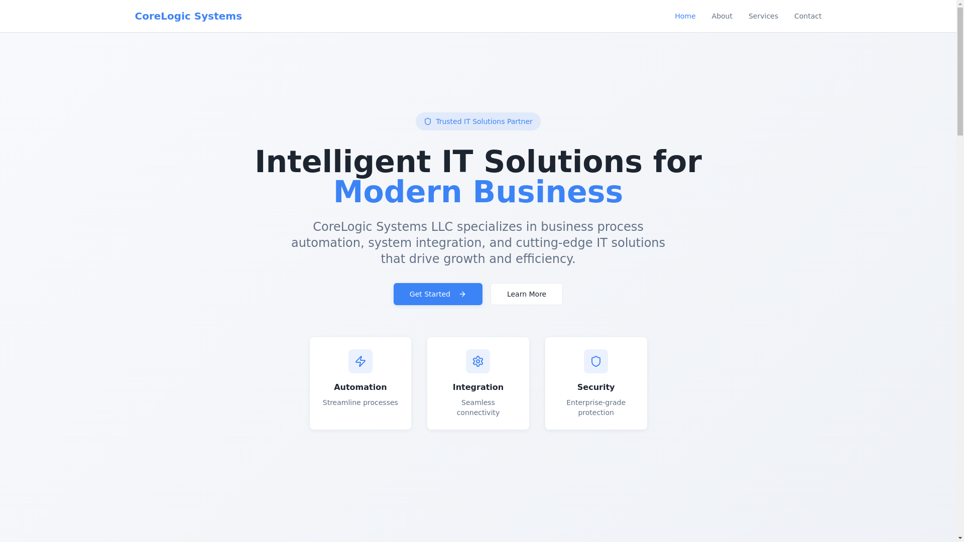 website screenshot of https://corelogicsystems.org/