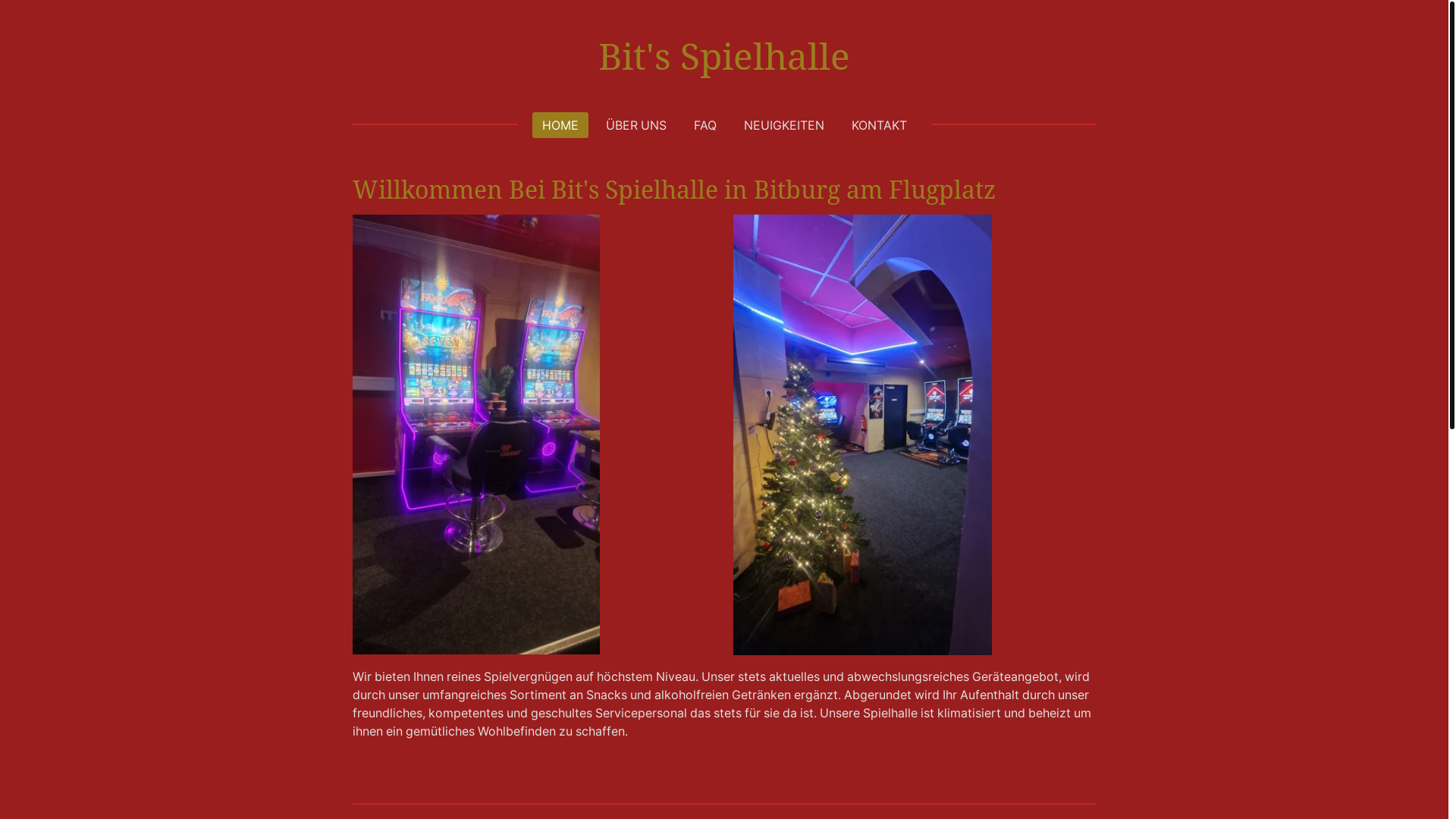website screenshot of https://bitsspielhalle.de/