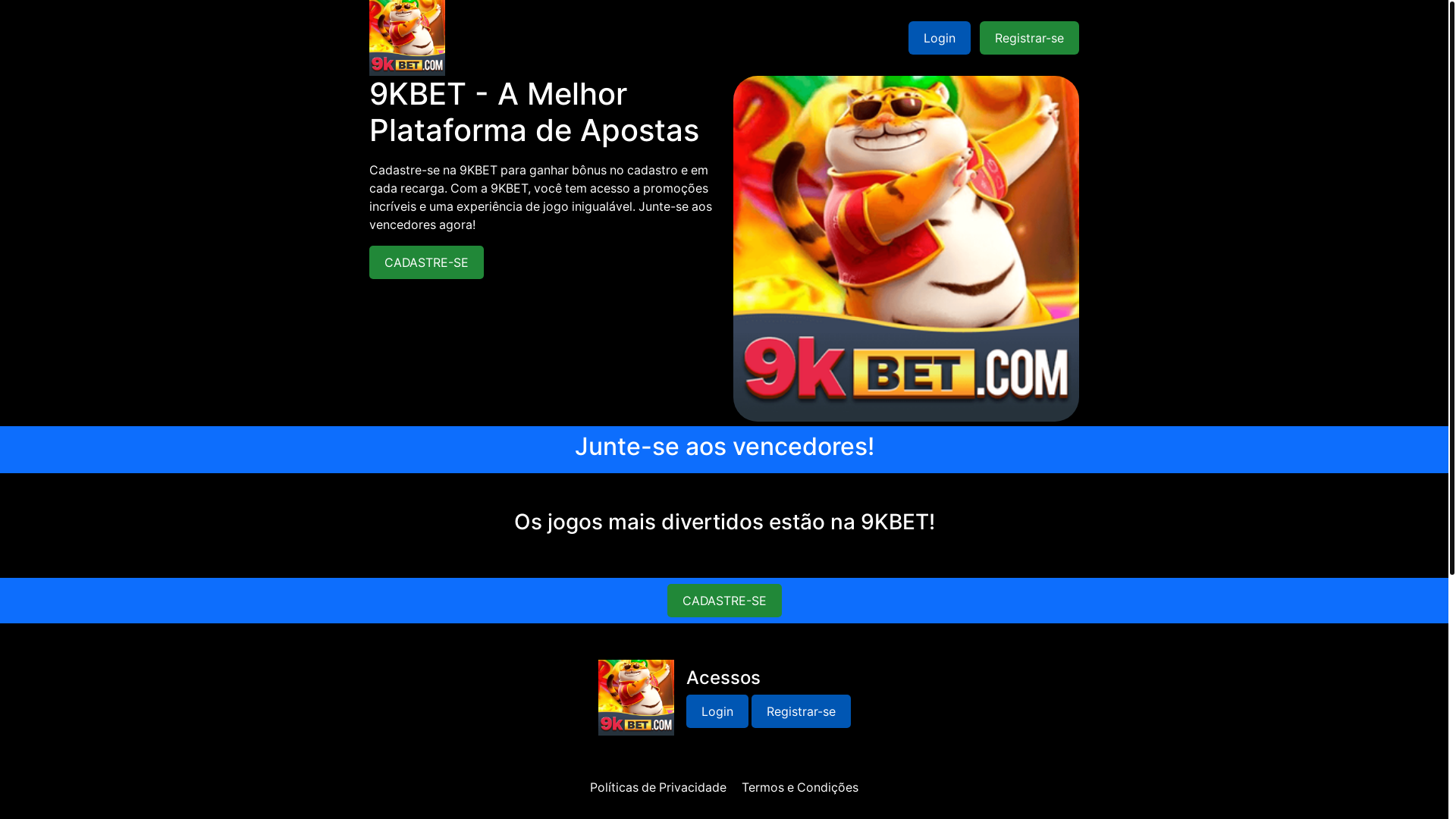 website screenshot of https://9kbetentrar.com.br/