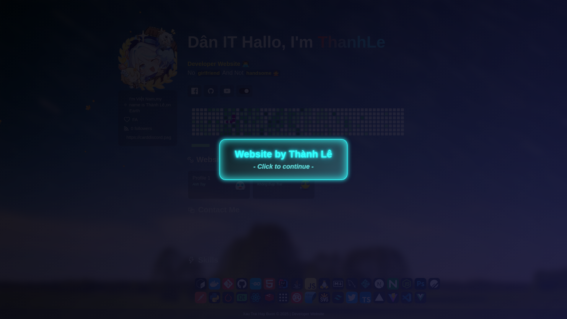 website screenshot of https://thanhledevweb.pages.dev/