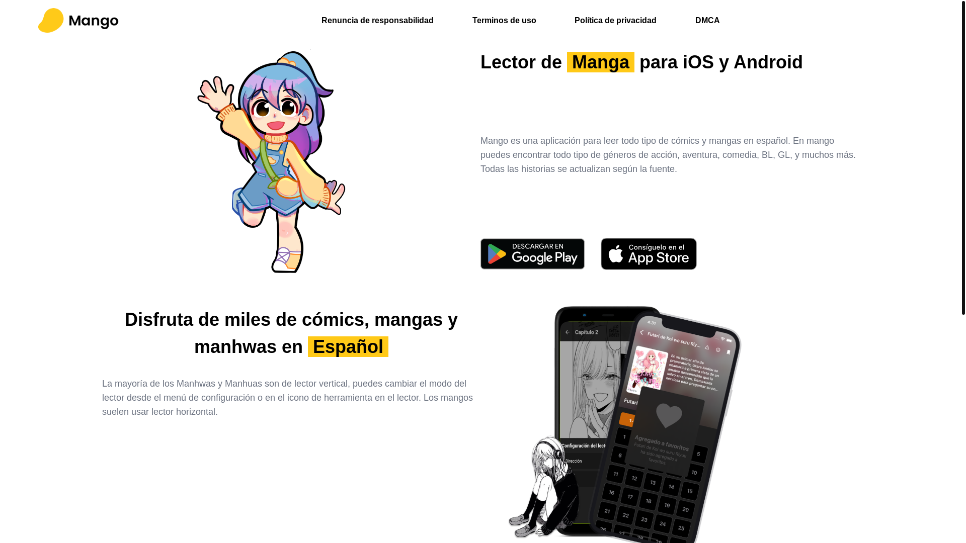 website screenshot of https://mangomanga-co.pages.dev/