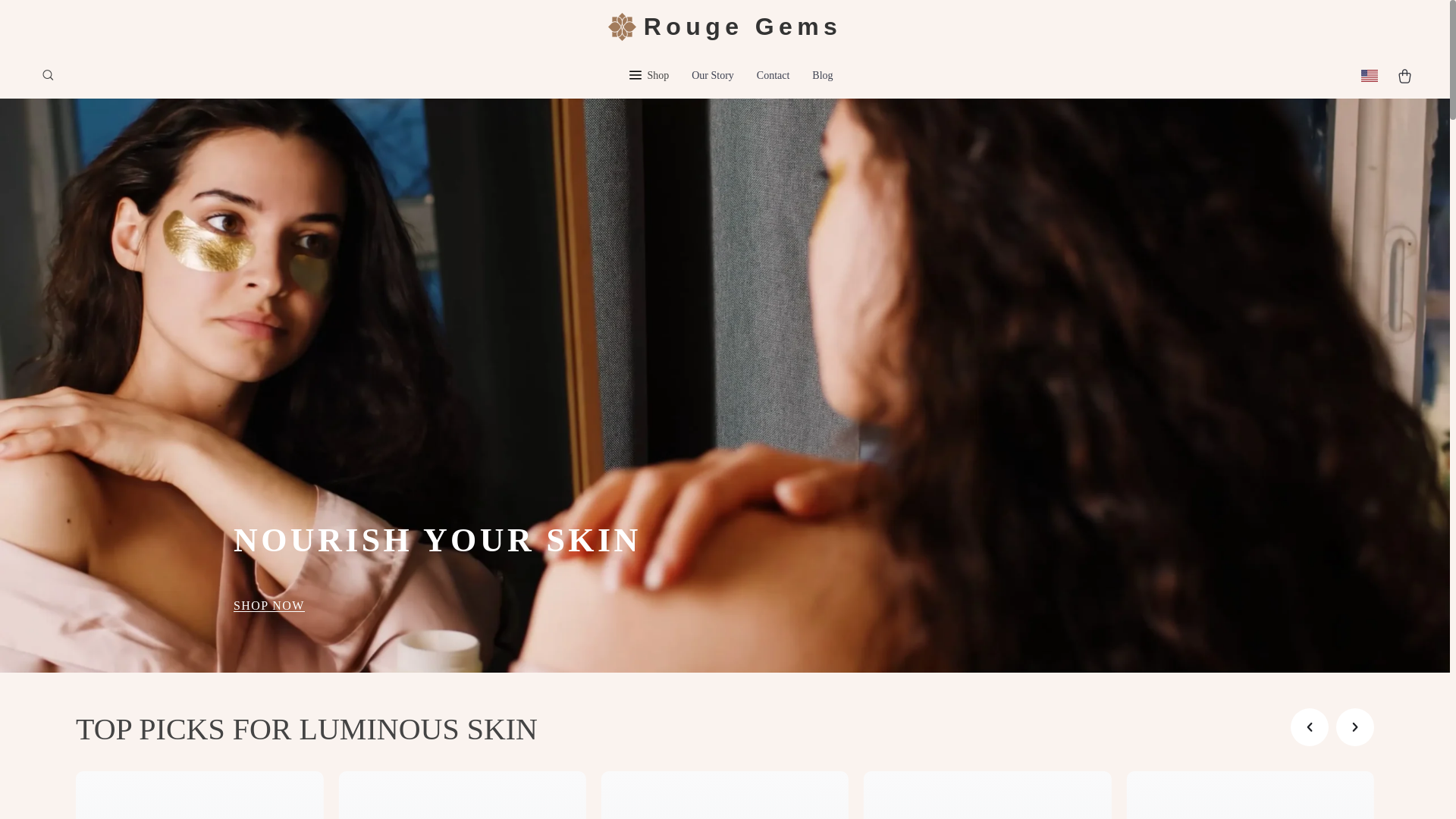 website screenshot of https://rougegems.shop/