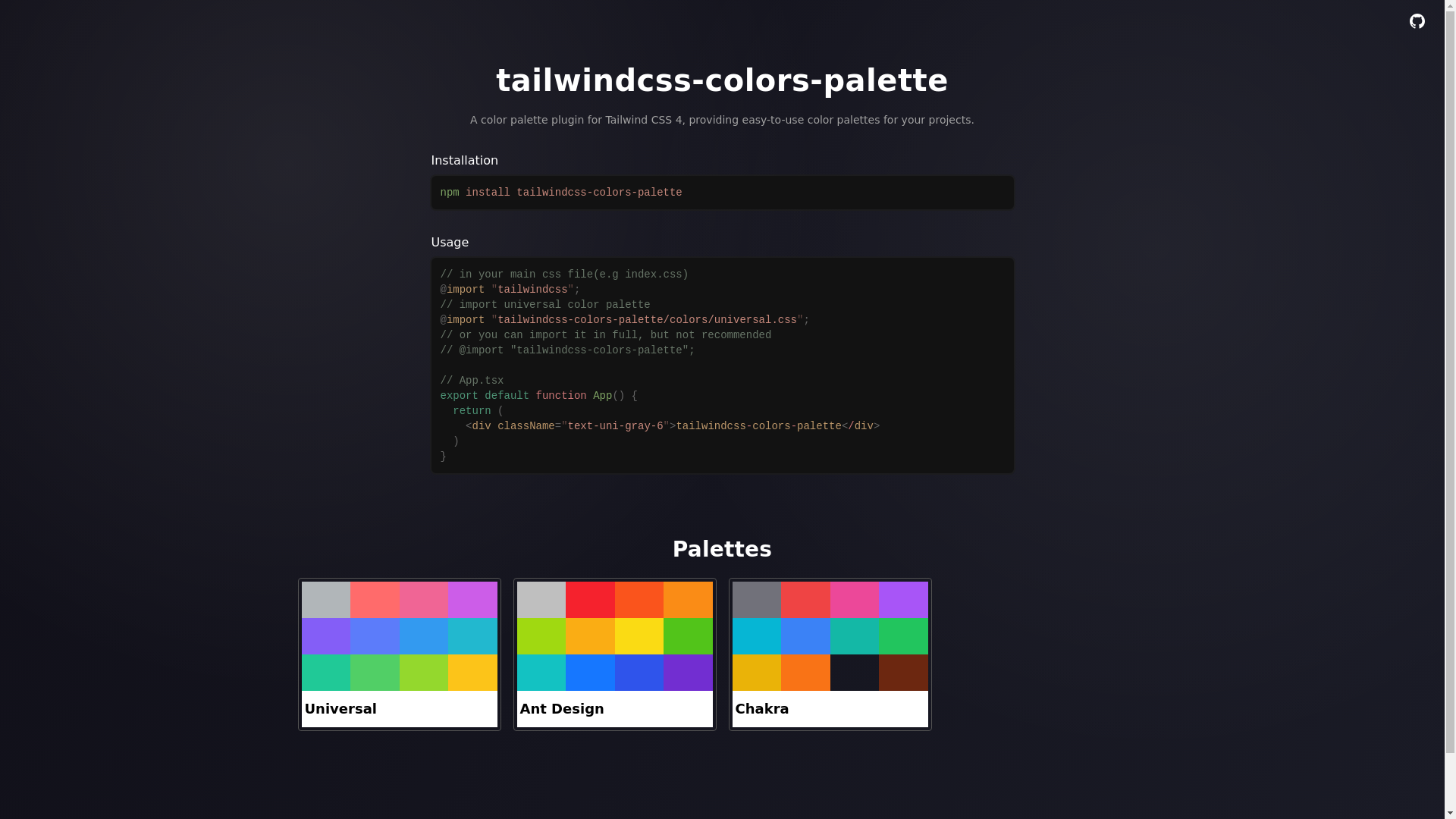 website screenshot of https://tailwindcss-colors-palette.pages.dev/