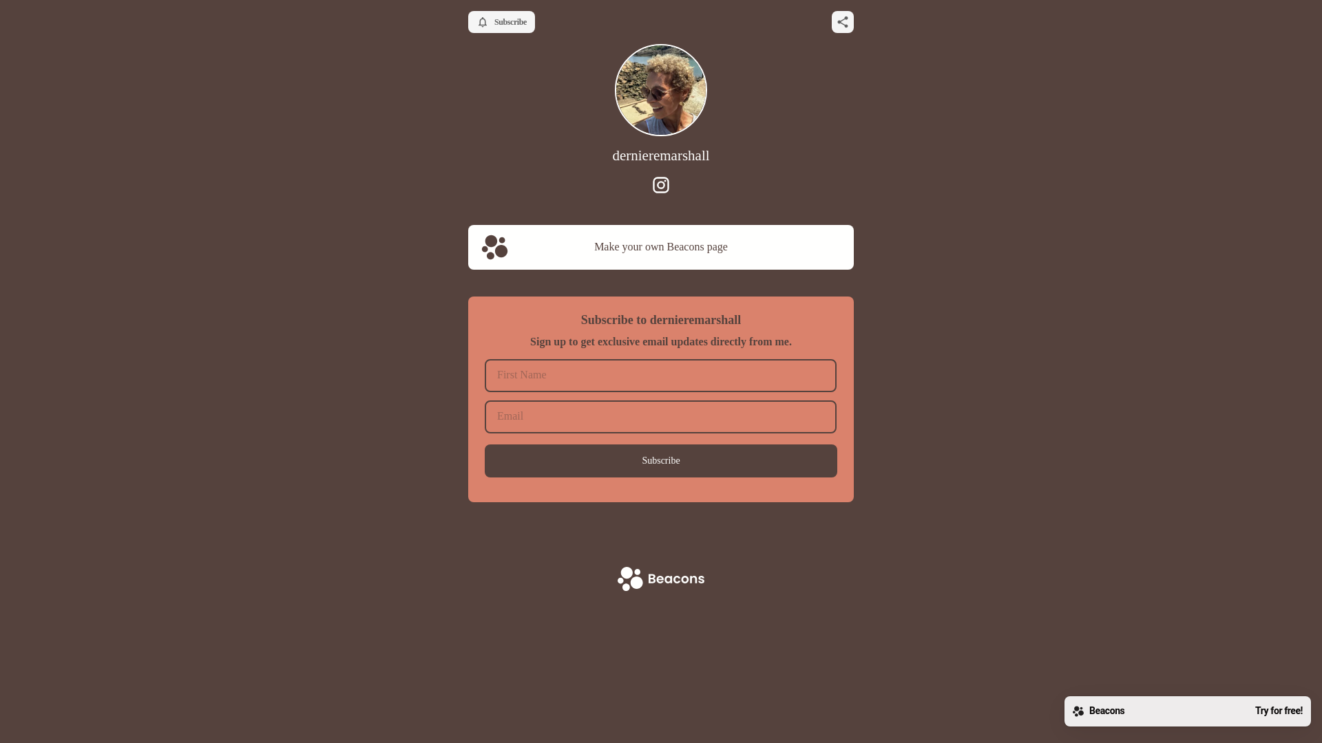 website screenshot of https://dernieremarshall.com/