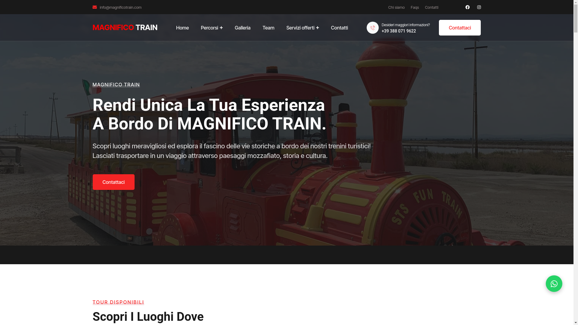 website screenshot of https://magnificotrain.com/
