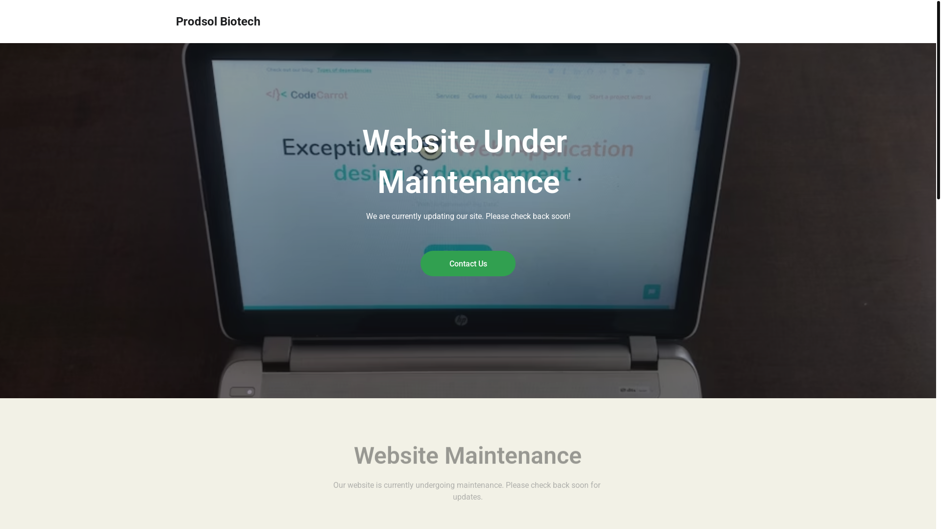website screenshot of https://prodsolbiotechltd.com/