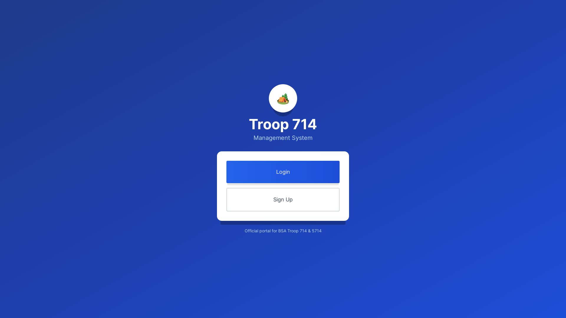 website screenshot of https://troop714manager.com/