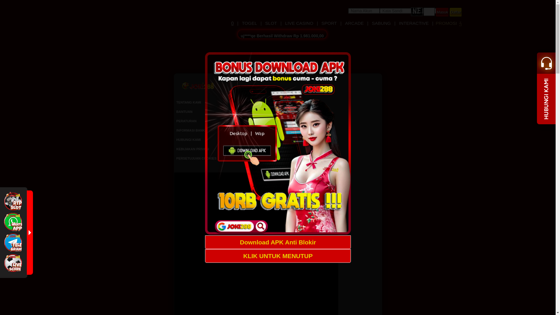 website screenshot of https://joki288tempur.fit/
